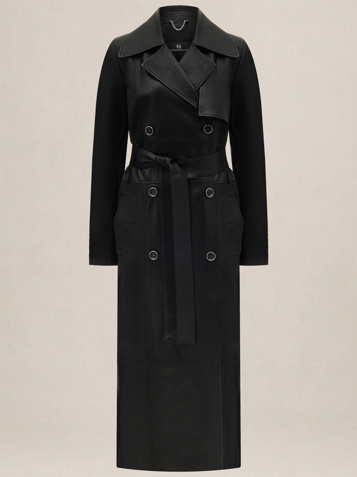 ''PANTHERA'' EXTRA LONG DOUBLE BRESTED LEATHER COAT