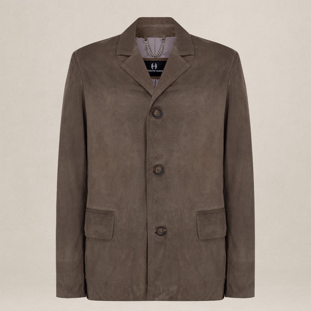 ''BASE STRUCTURE'' SUEDE JACKET