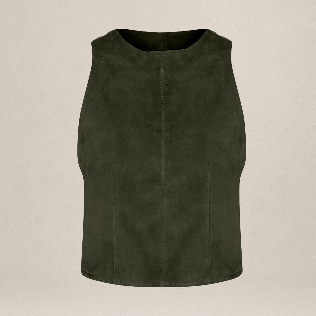 ''CARTER'' CLASSIC 3 BUTTON LEATHER VEST