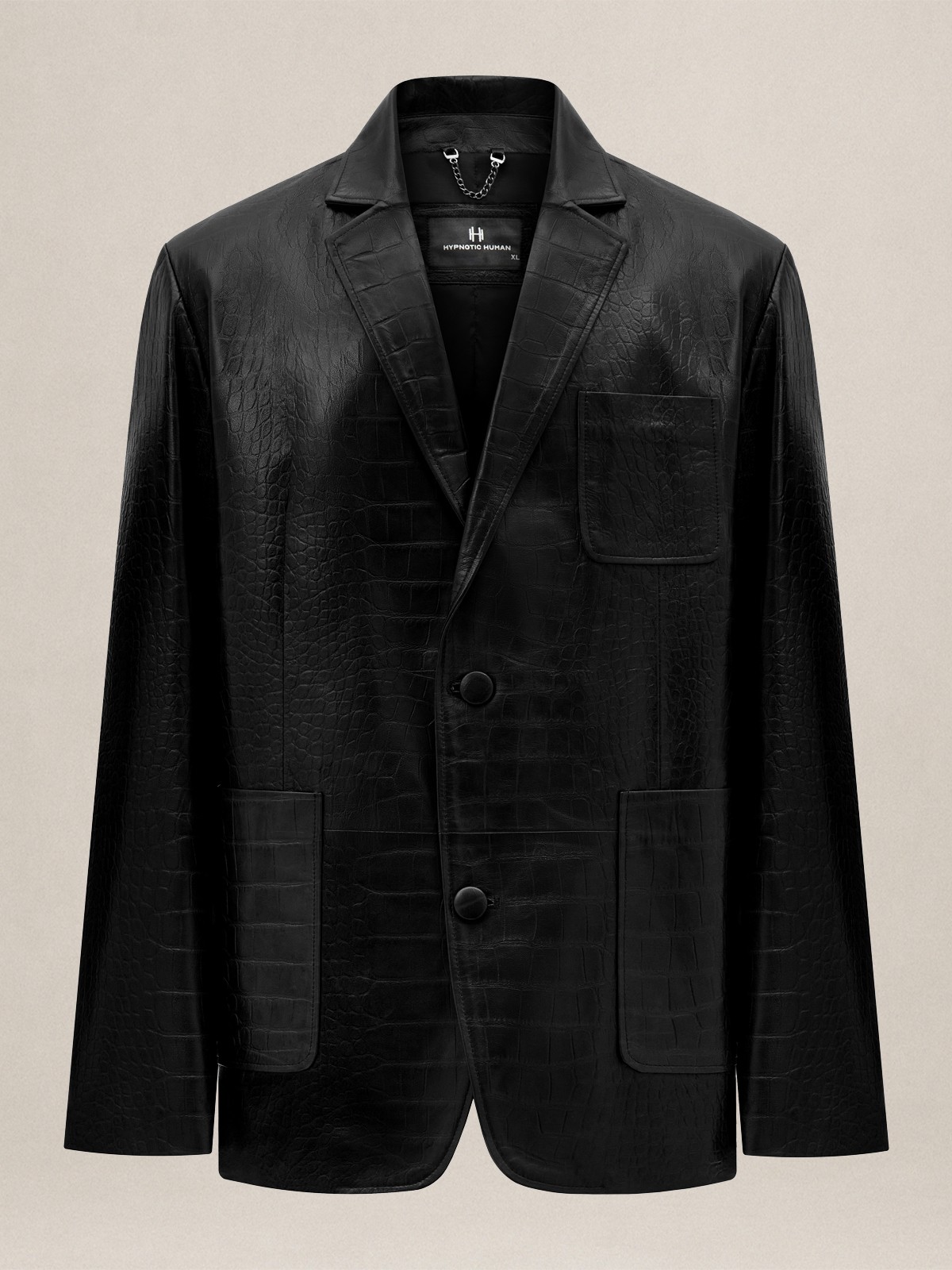 ''BOND'' TİMSAH BASKILI DERİ BLAZER