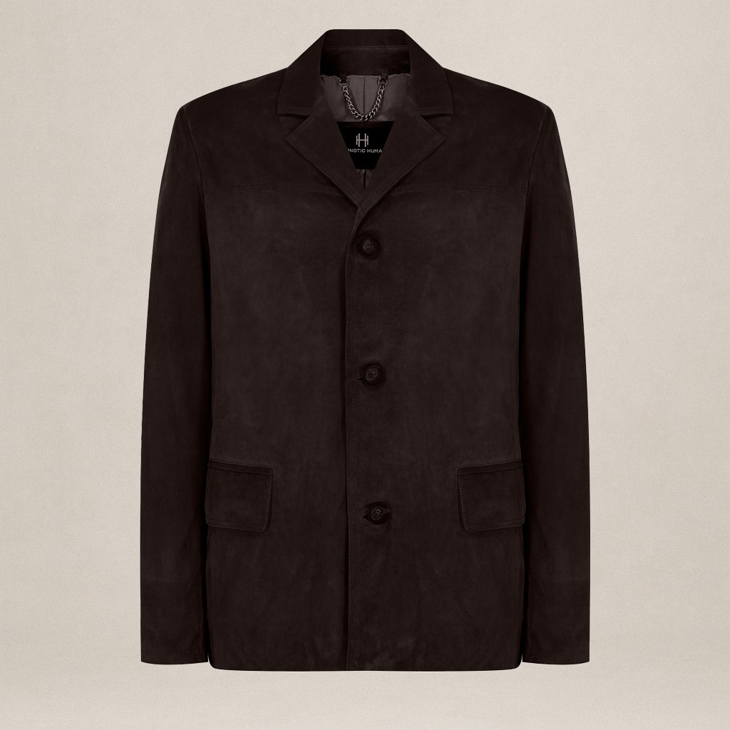 ''BASE STRUCTURE'' SUEDE JACKET