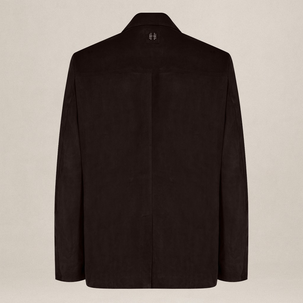 ''BASE STRUCTURE'' SUEDE JACKET