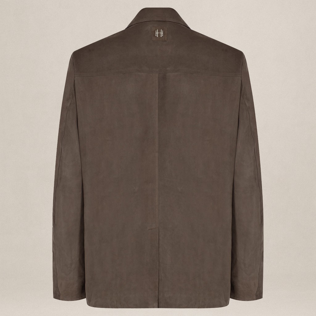 ''BASE STRUCTURE'' SUEDE JACKET