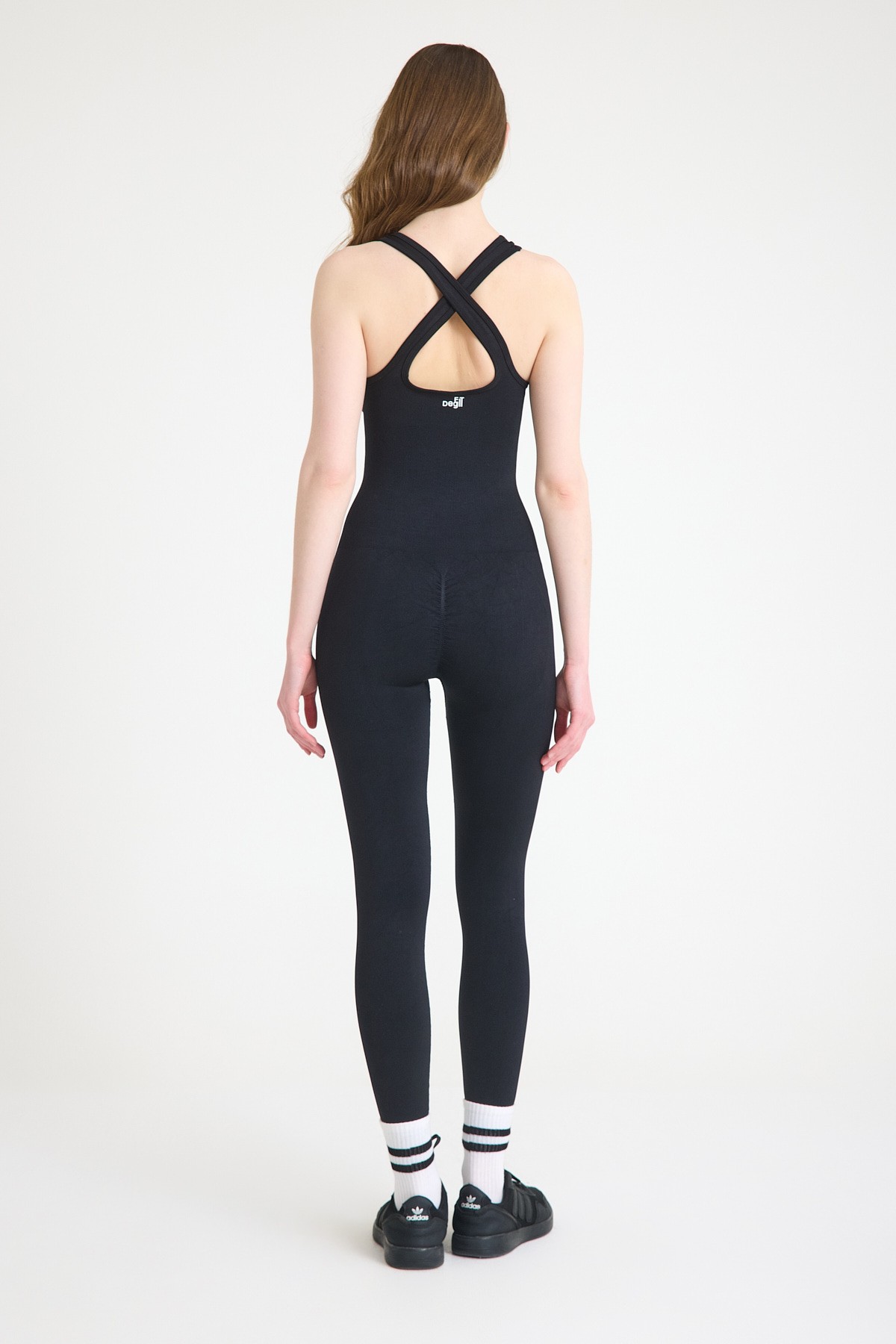 Jumpsuit Pushup Dikişsiz tayt tulum - Sıyah