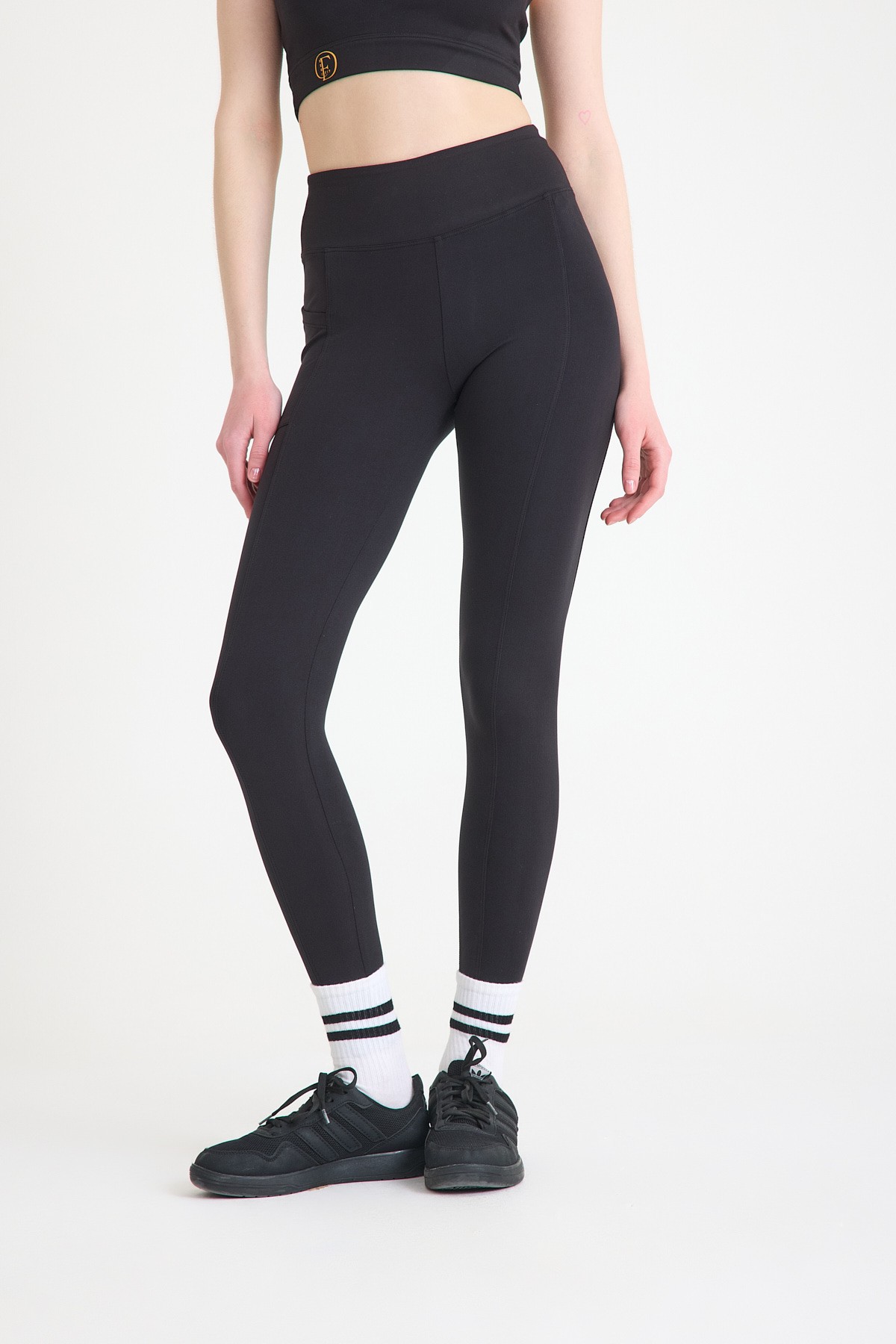 Softy fit cepli tayt - Sıyah