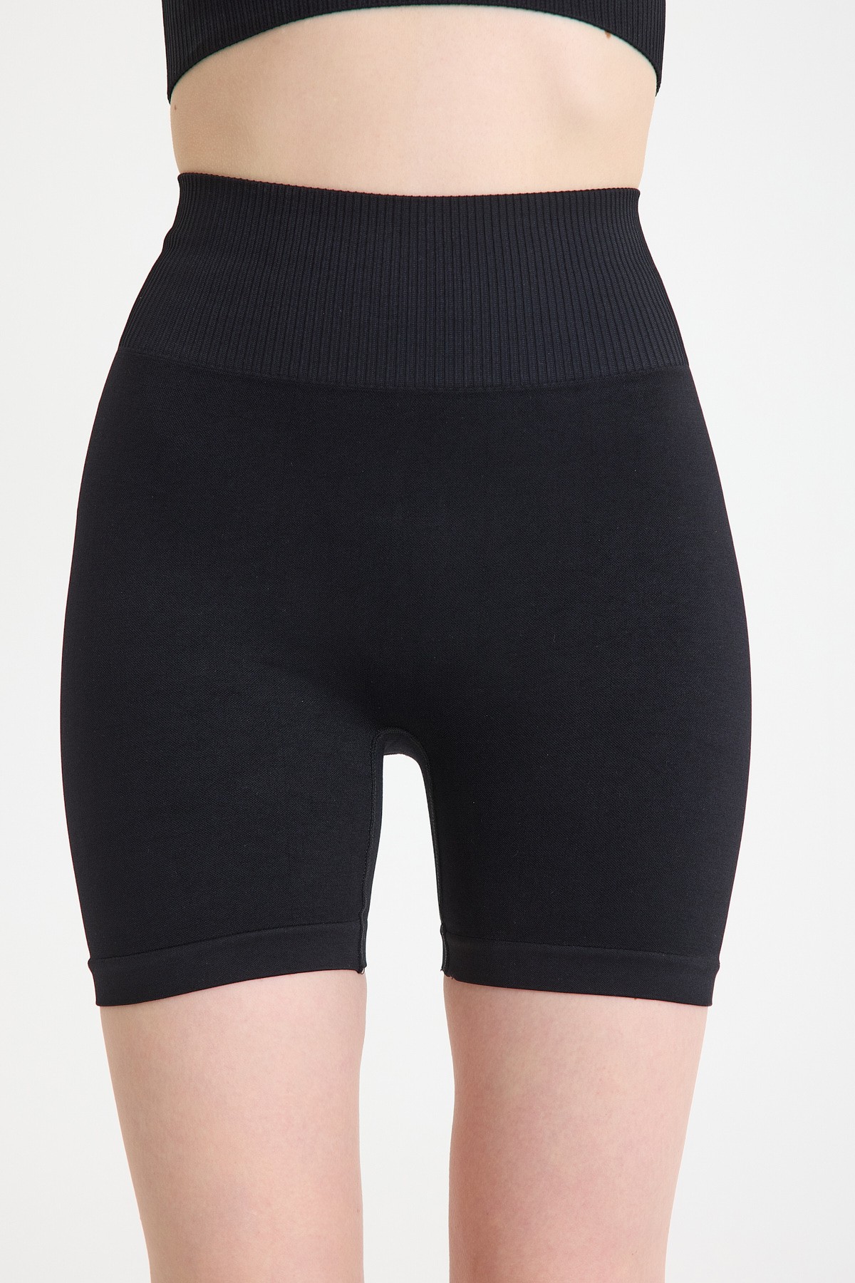 Fit life Dikişsiz spor şort - Black