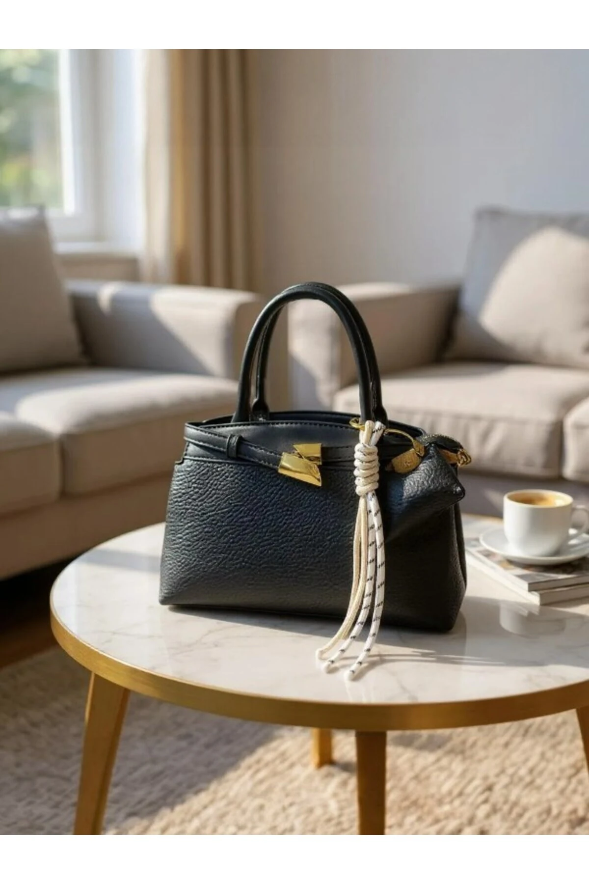 Kadın Siyah Birkin Stil El ve Omuz Çantası | Kilit Detaylı, Çapraz Askılı, Şık ve Kullanışlı Tasarım