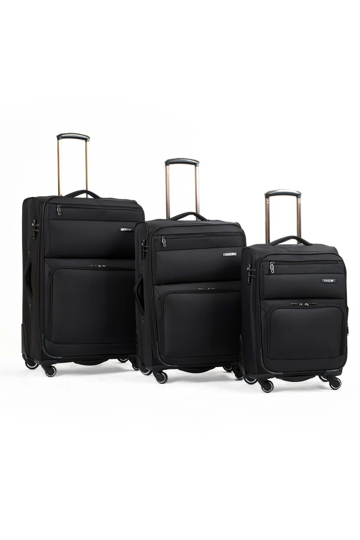 Lüx Kumaş 3'lü Valiz Set Siyah - V117