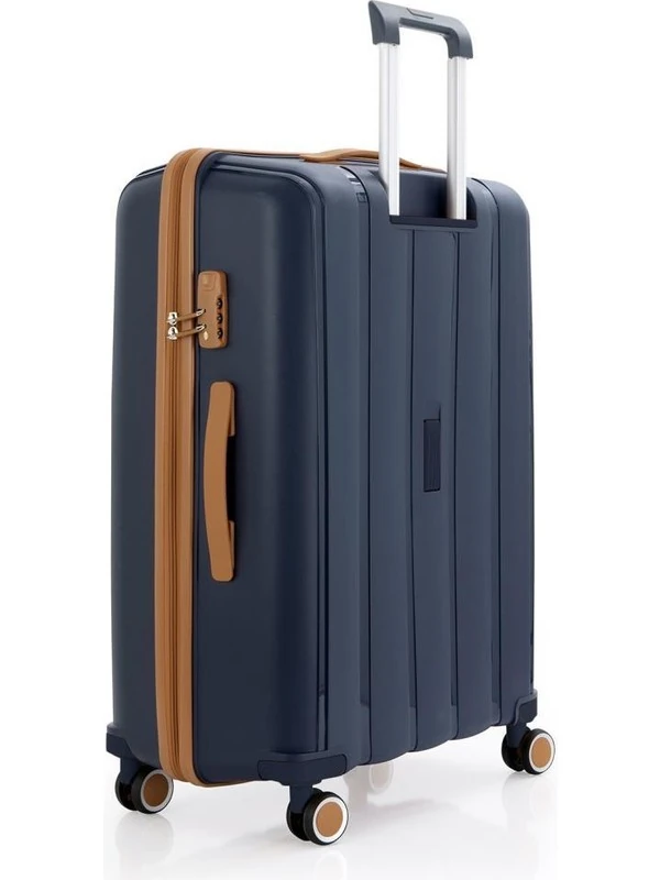 3lü Set Kırılmaz Silikon Seyahat Valizi Bavulu V305 Laci Hardal