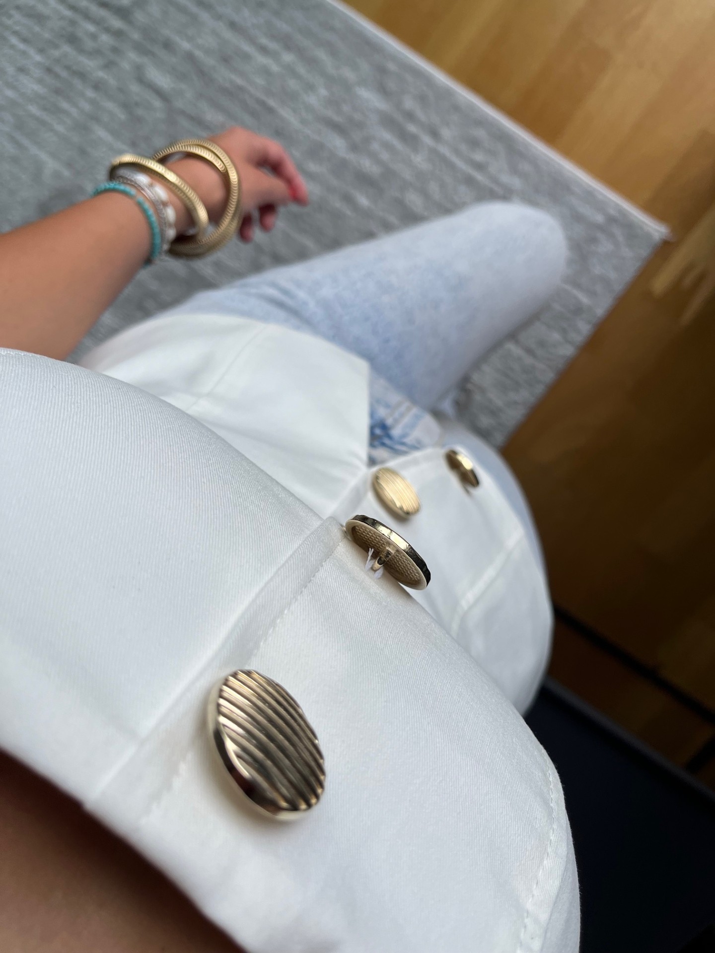 Premium Düğme Detaylı Straplez Bluz 