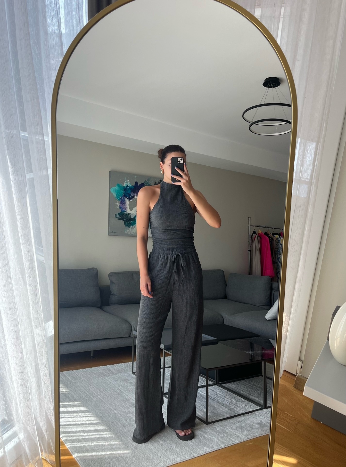 Marka Model Dokulu Bluz Pantolon Takım 