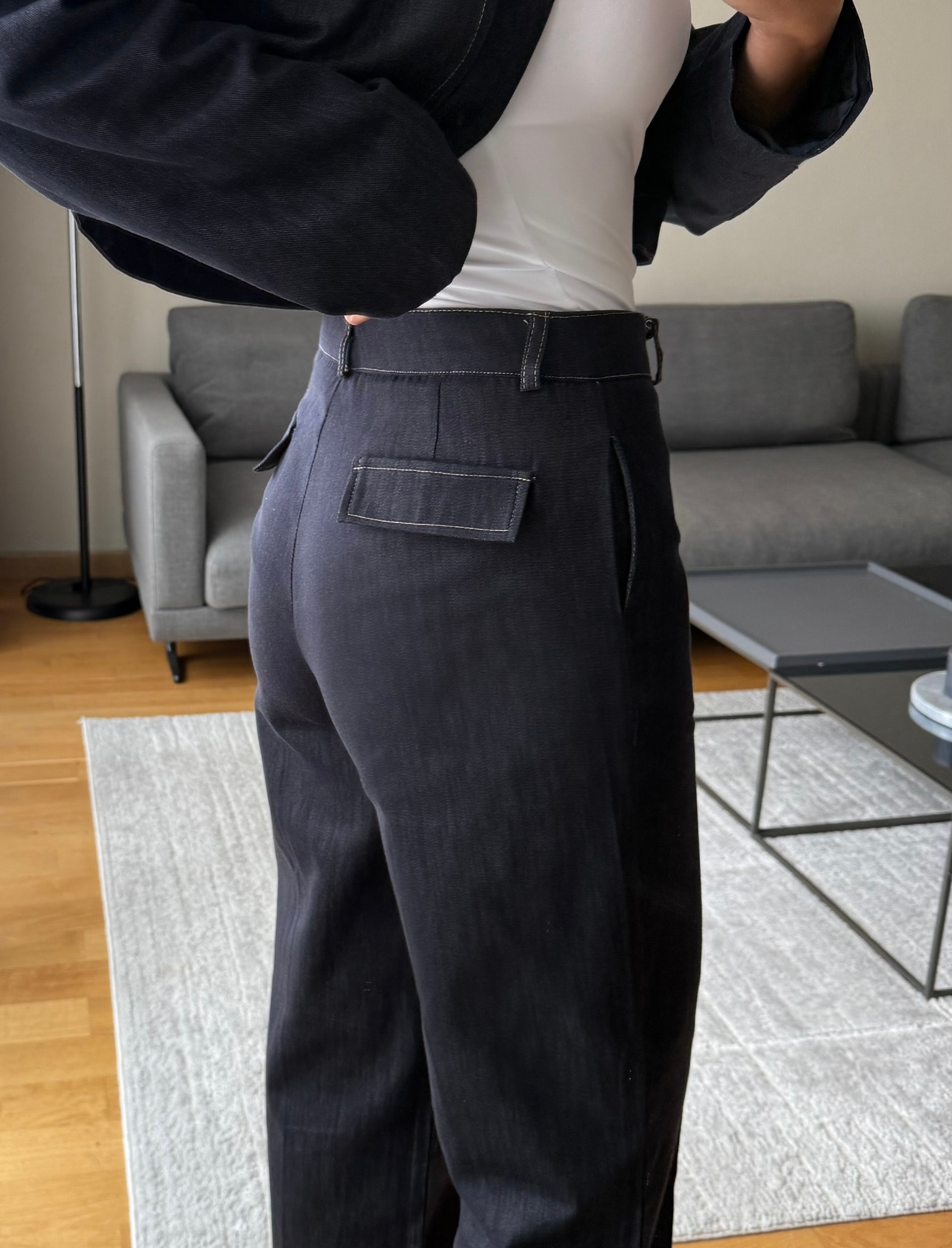 Denim Vatkalı Ceket Pantolon Takım 