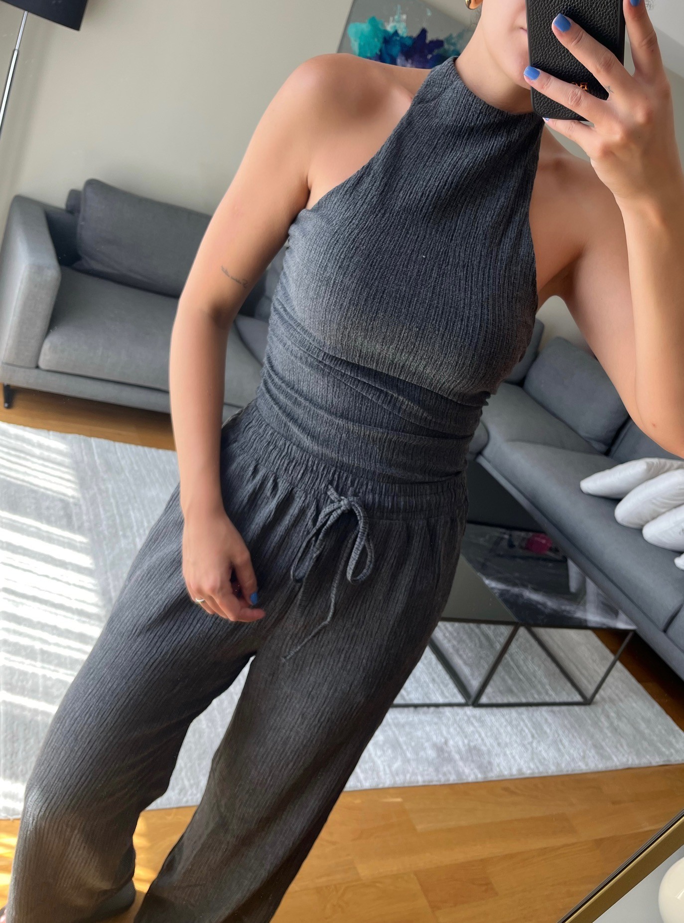 Marka Model Dokulu Bluz Pantolon Takım 