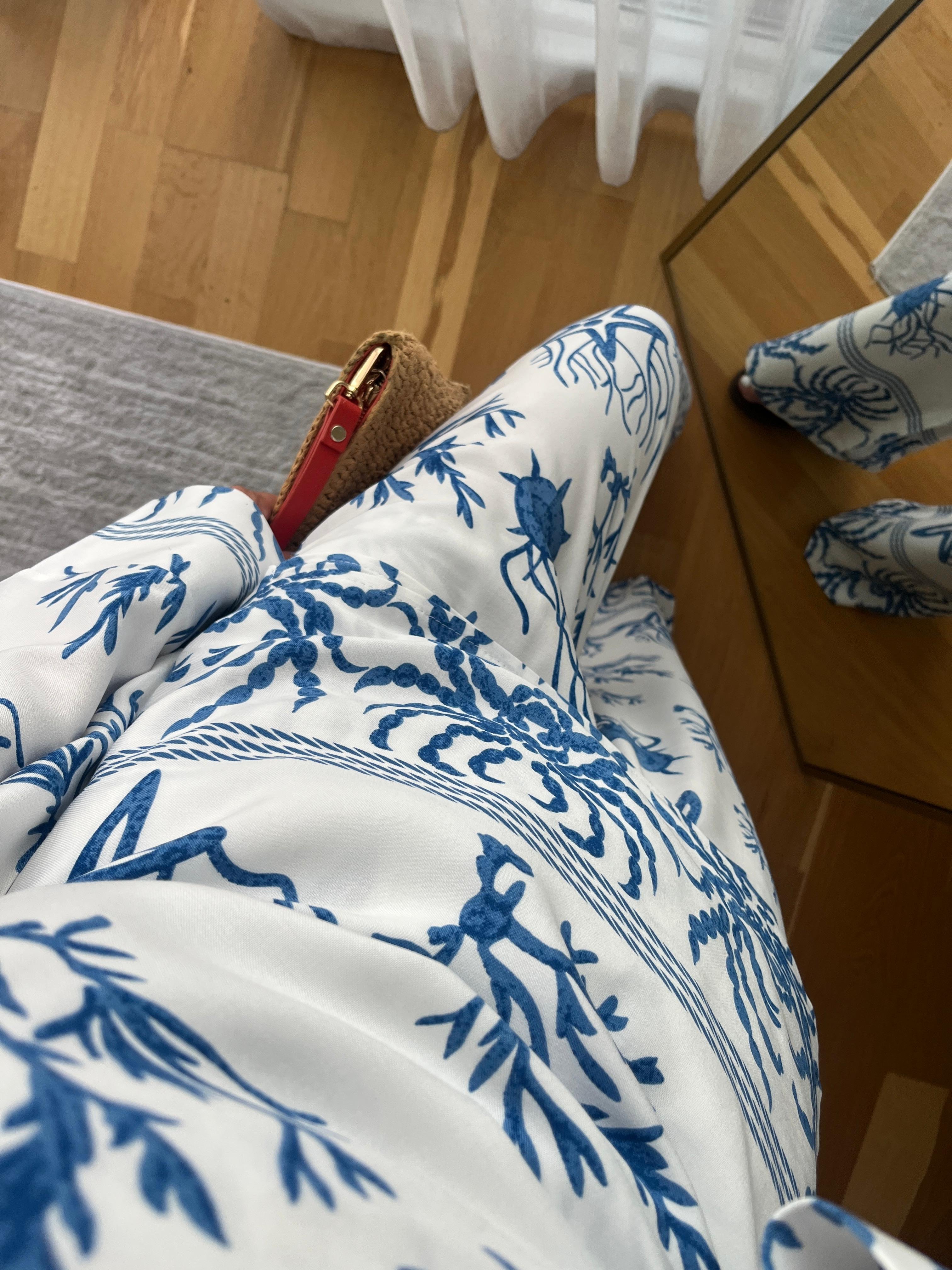 Desenli Kimono Pantolon Takım 