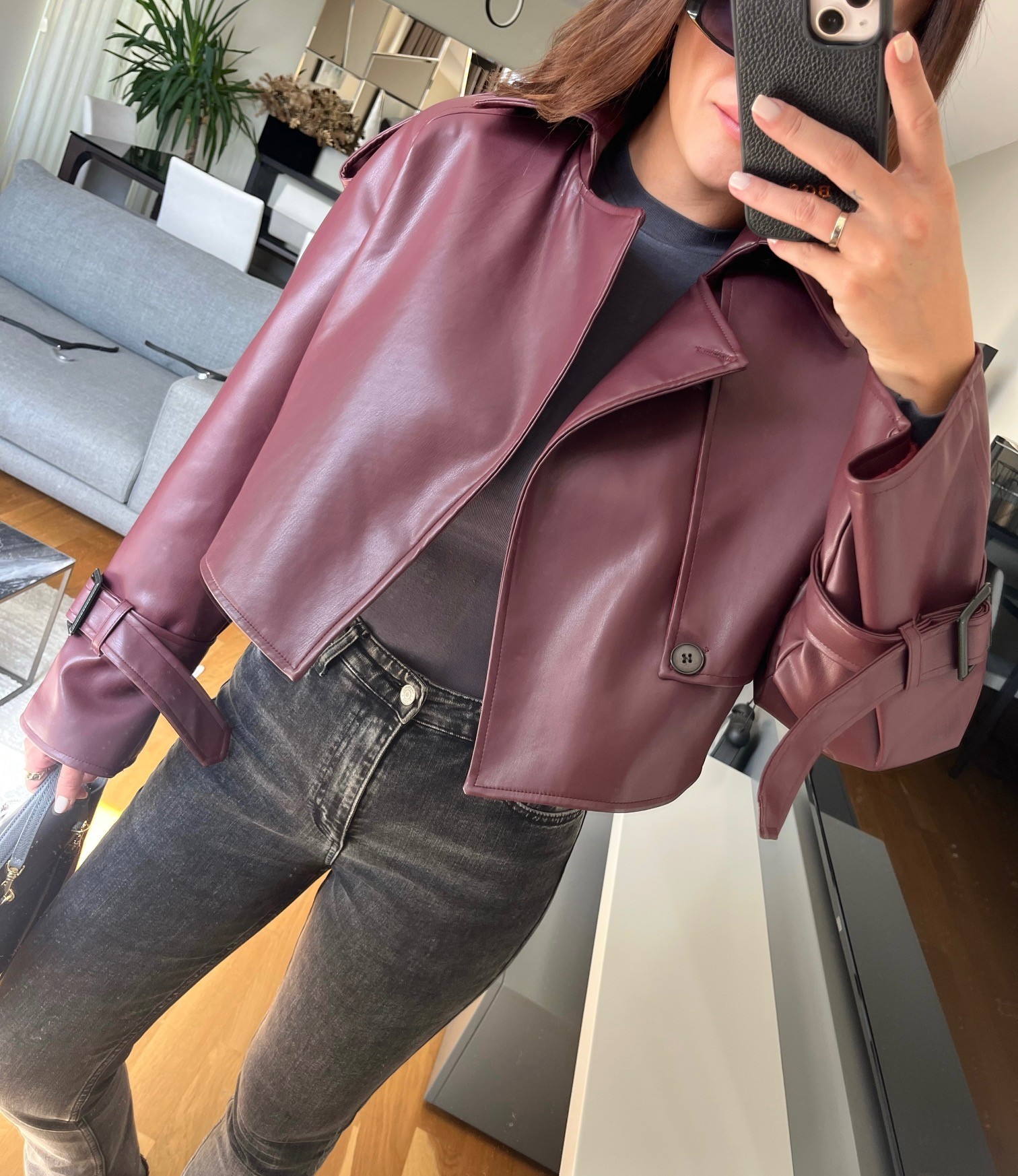 Premium Bordo Deri Ceket 