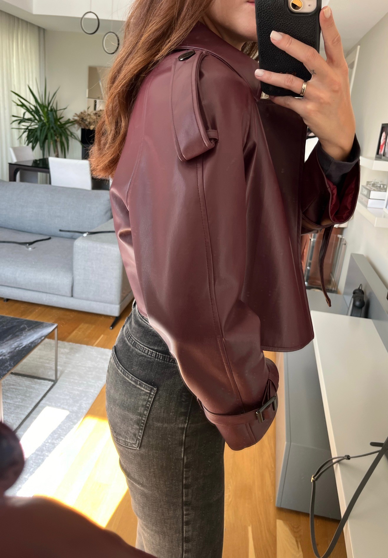 Premium Bordo Deri Ceket 