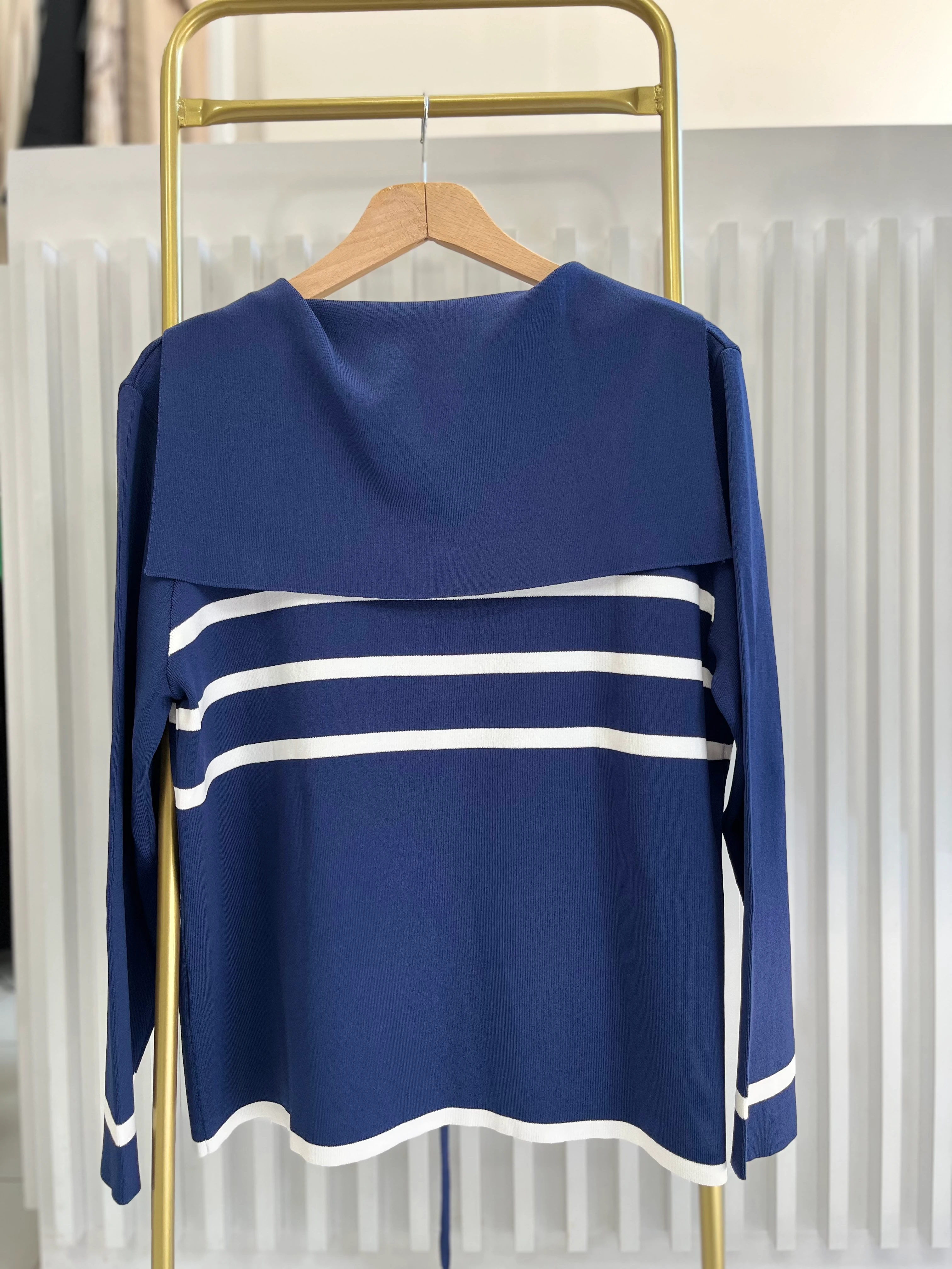 Çizgili triko hırka