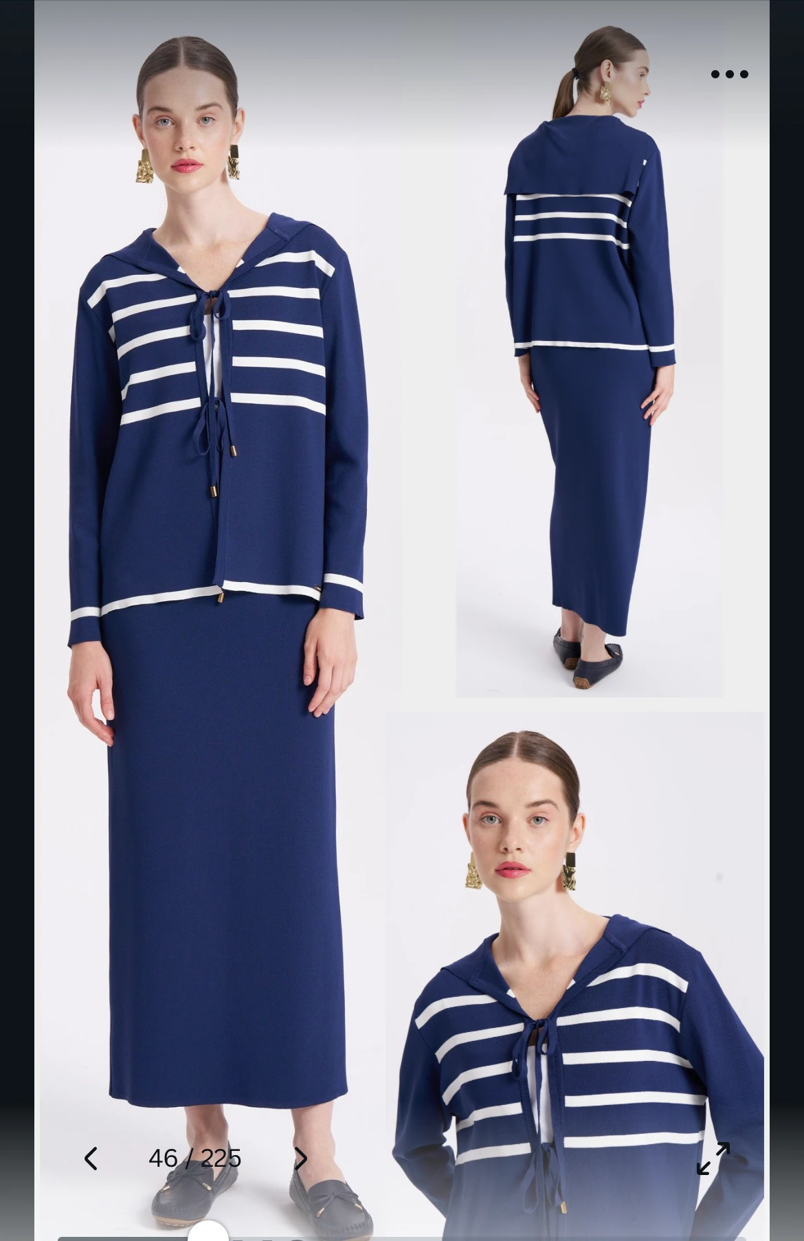 Çizgili triko hırka