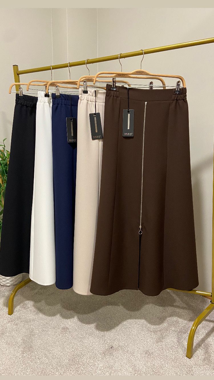 Önden fermuarlı etek