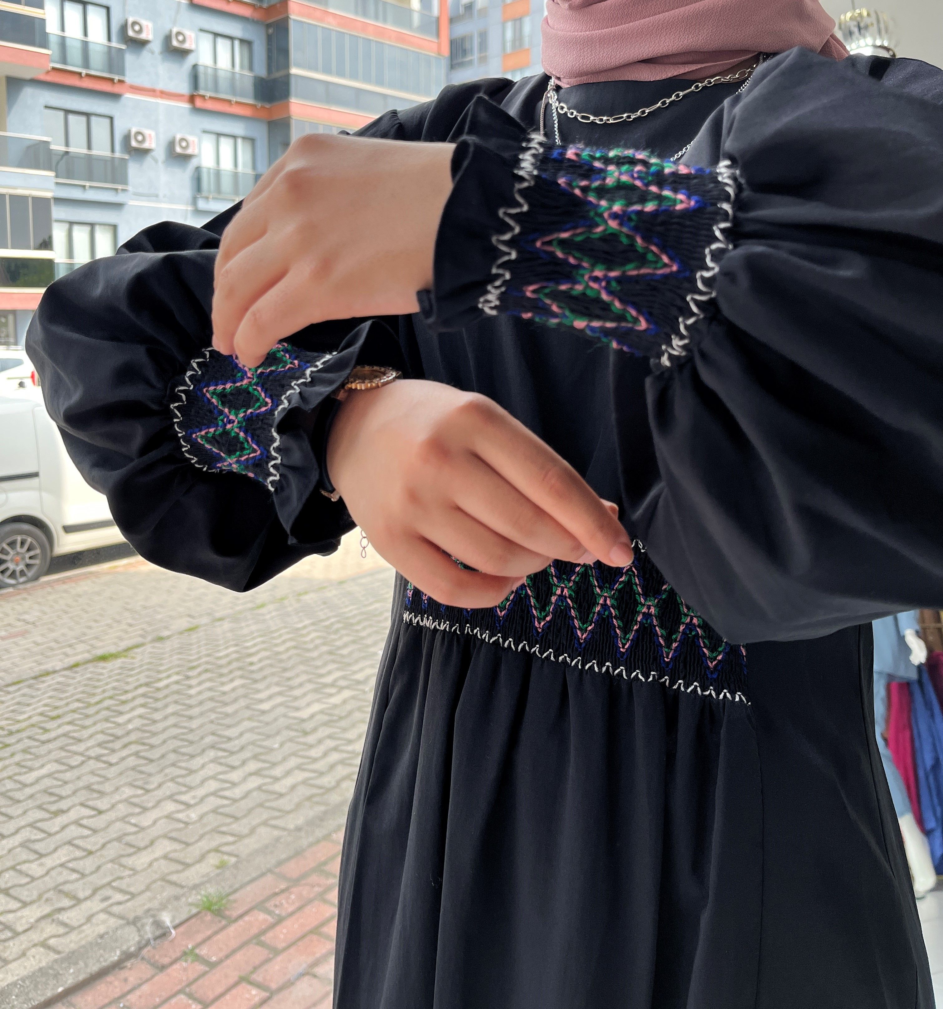 Etnik Desenli Elbise
