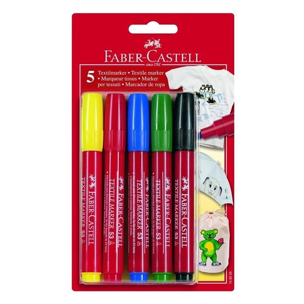 Faber-Castell Textil Marker Tişört Kalemi 5 Renk 159505