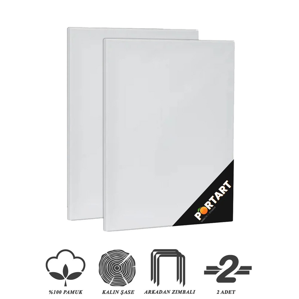 PORTART Tuval %100 Pamuk 15x20 cm 2'li Paket