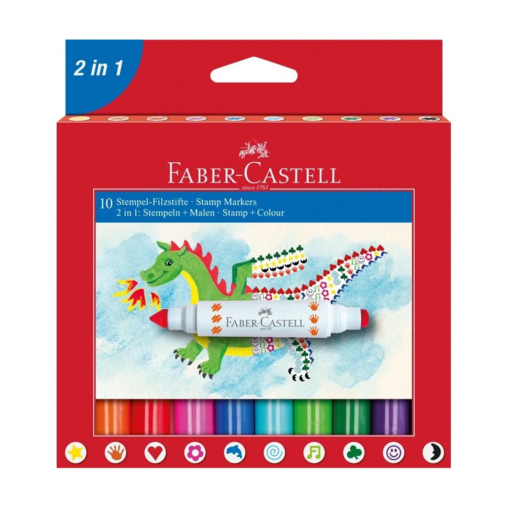 Faber-Castell Jumbo Keçeli Kalem 10’lu 2in1 155170
