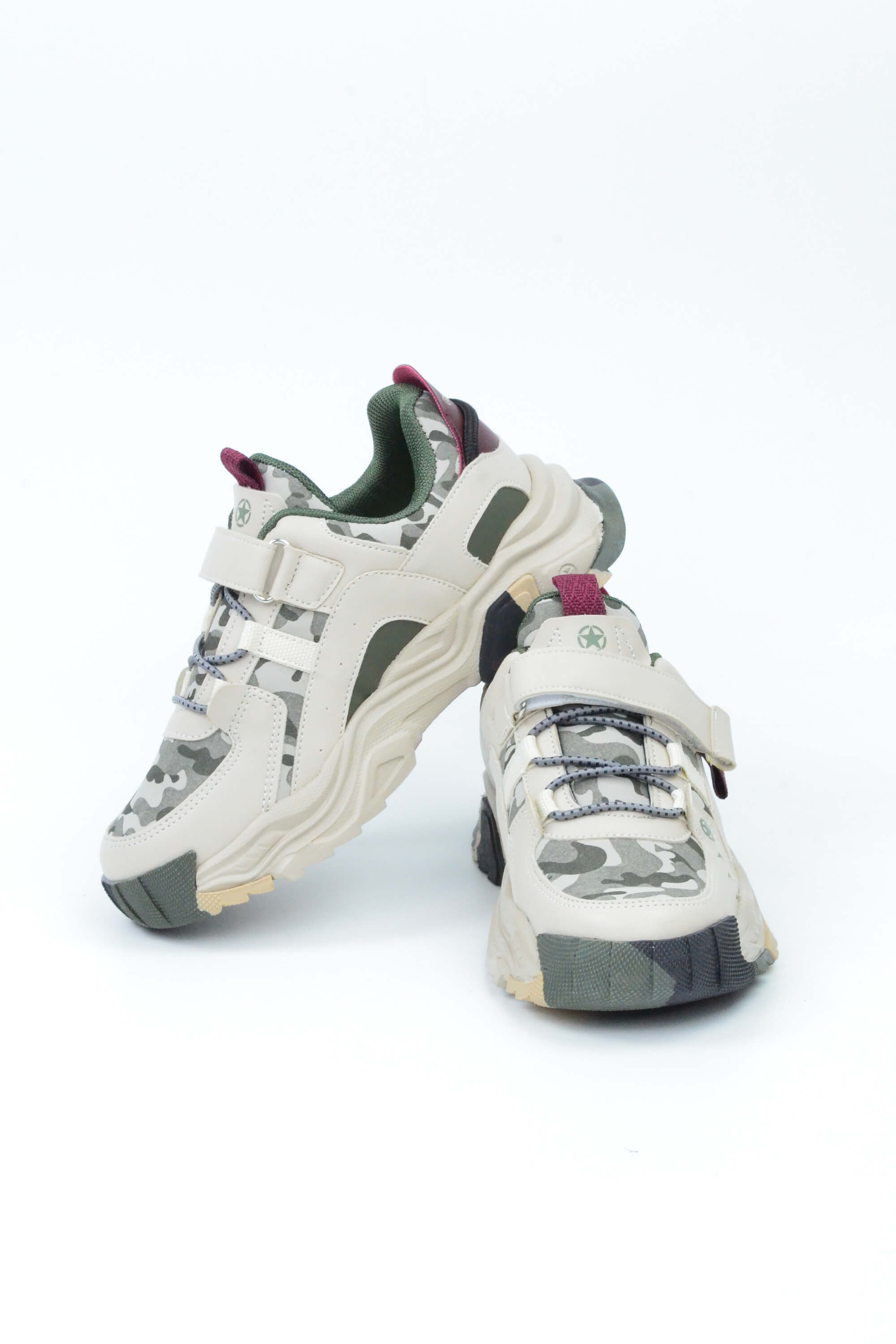 Pepino Kamuflaj Desen Lastikli Cırtlı Filet Outdoor Çocuk Spor Ayakkabı