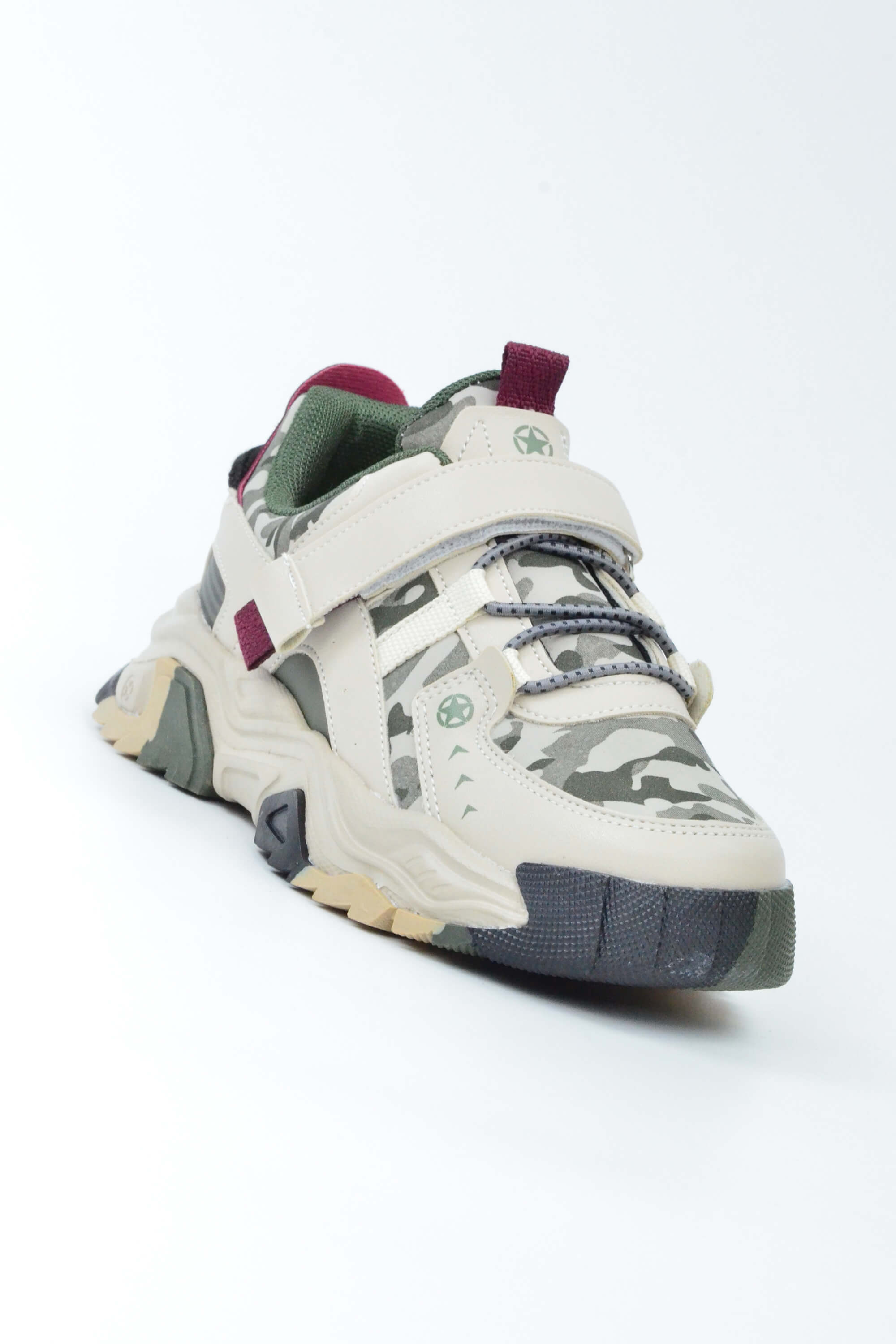 Pepino Kamuflaj Desen Lastikli Cırtlı Filet Outdoor Çocuk Spor Ayakkabı