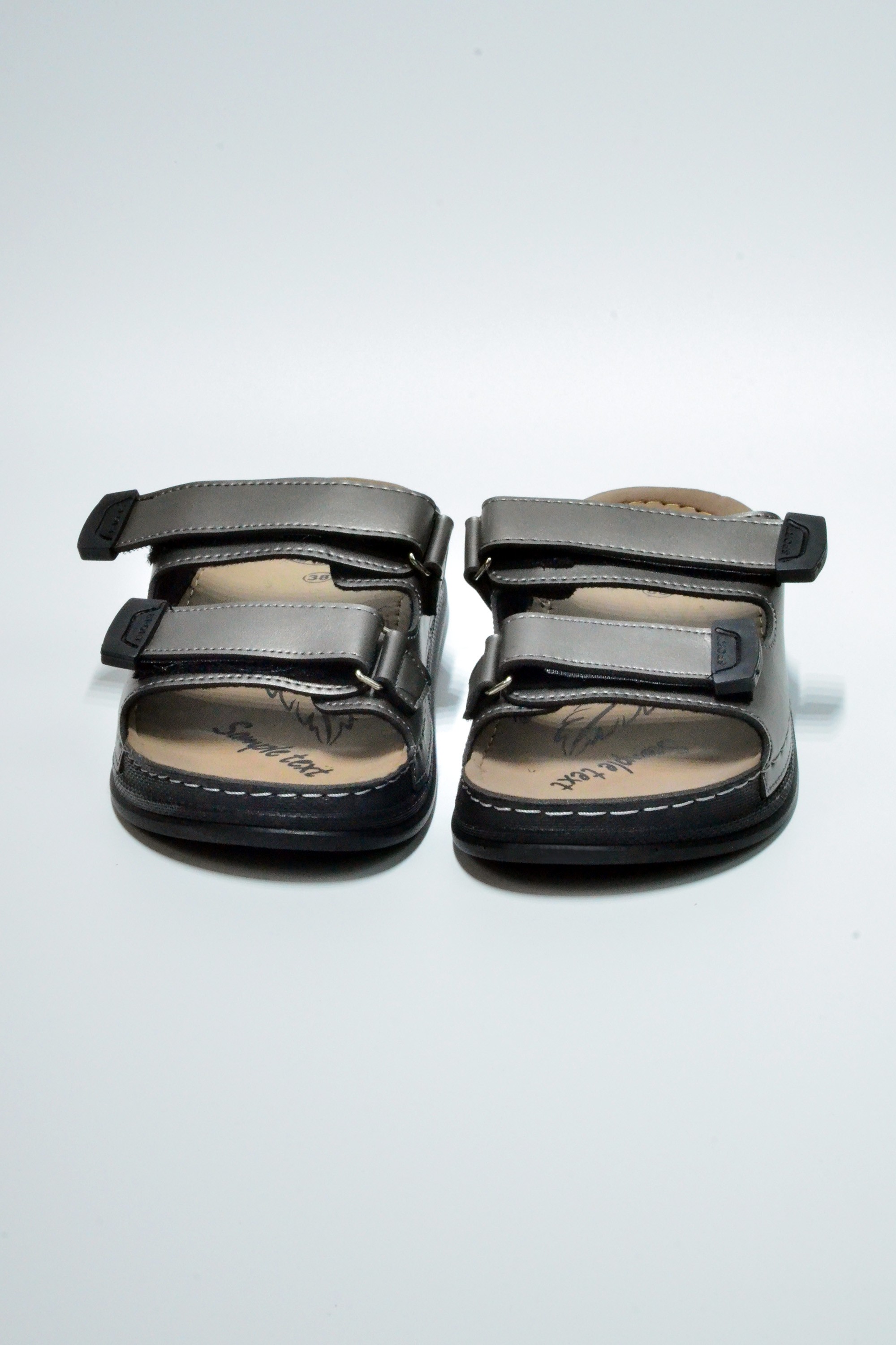 Serra Slippers Cilt Çift Bant Cırtlı Ortapedik Terlik SS2025150