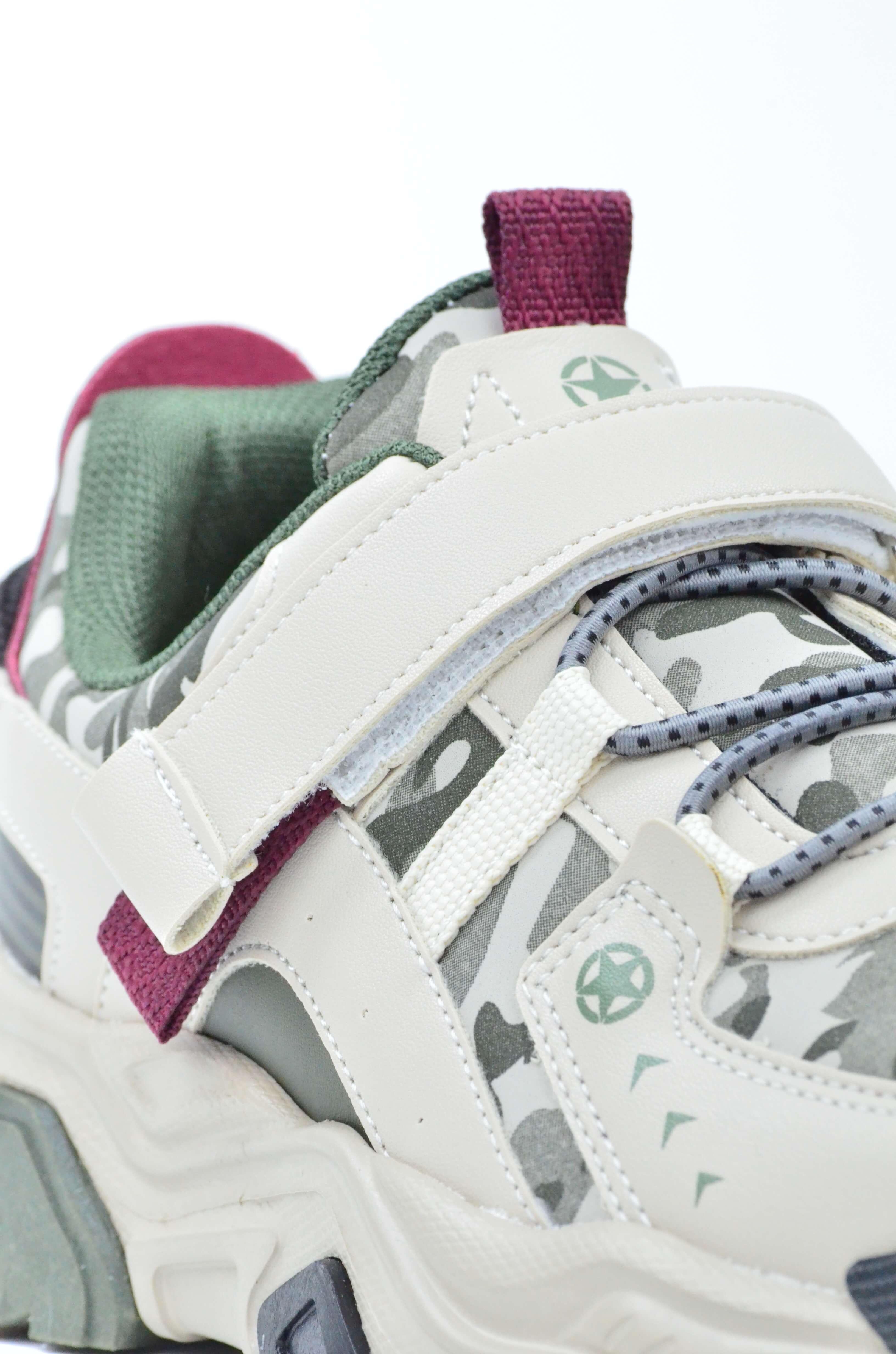 Pepino Kamuflaj Desen Lastikli Cırtlı Filet Outdoor Çocuk Spor Ayakkabı