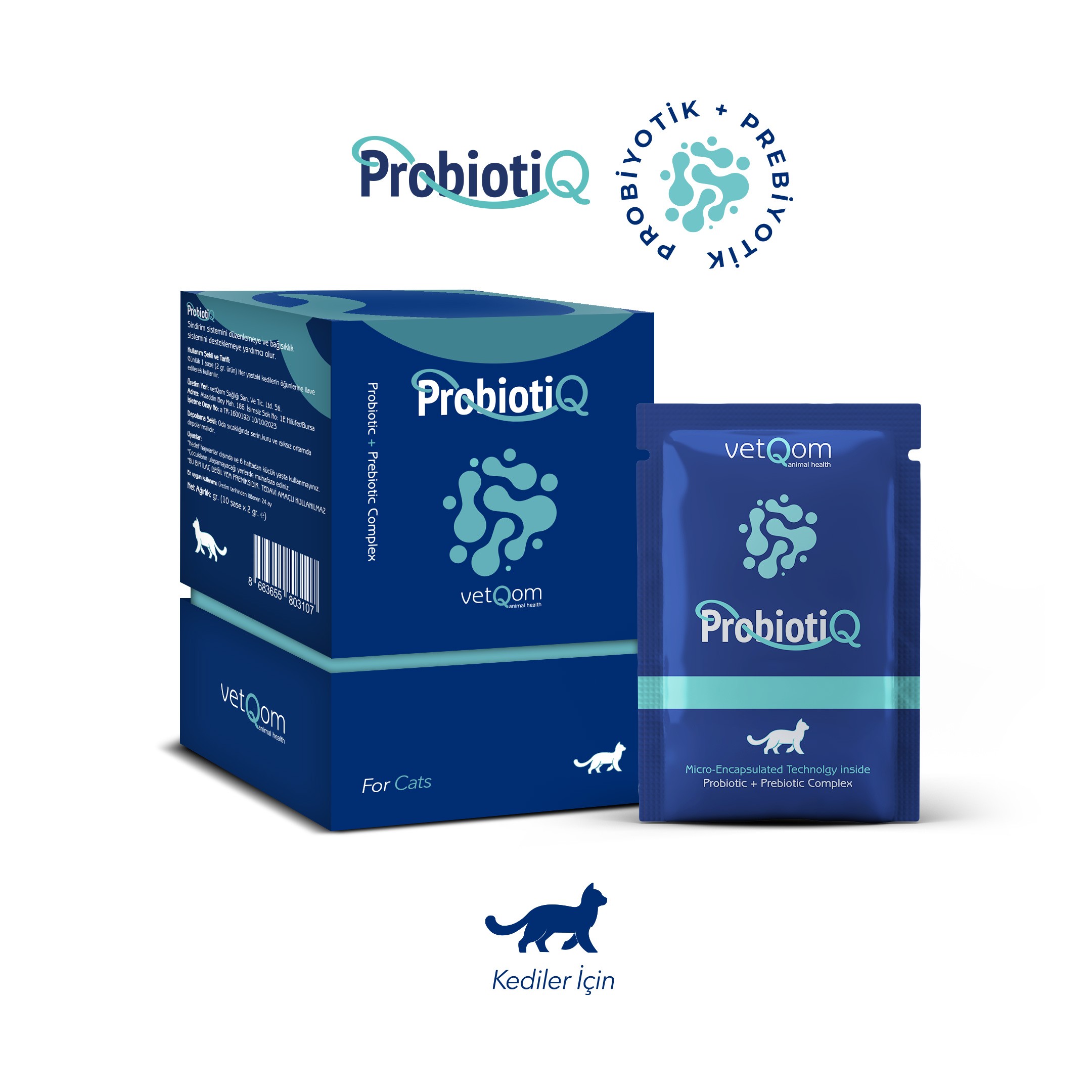 Kedi ProbiotiQ – Probiyotik + Prebiyotik Kompleks – 10 saşe