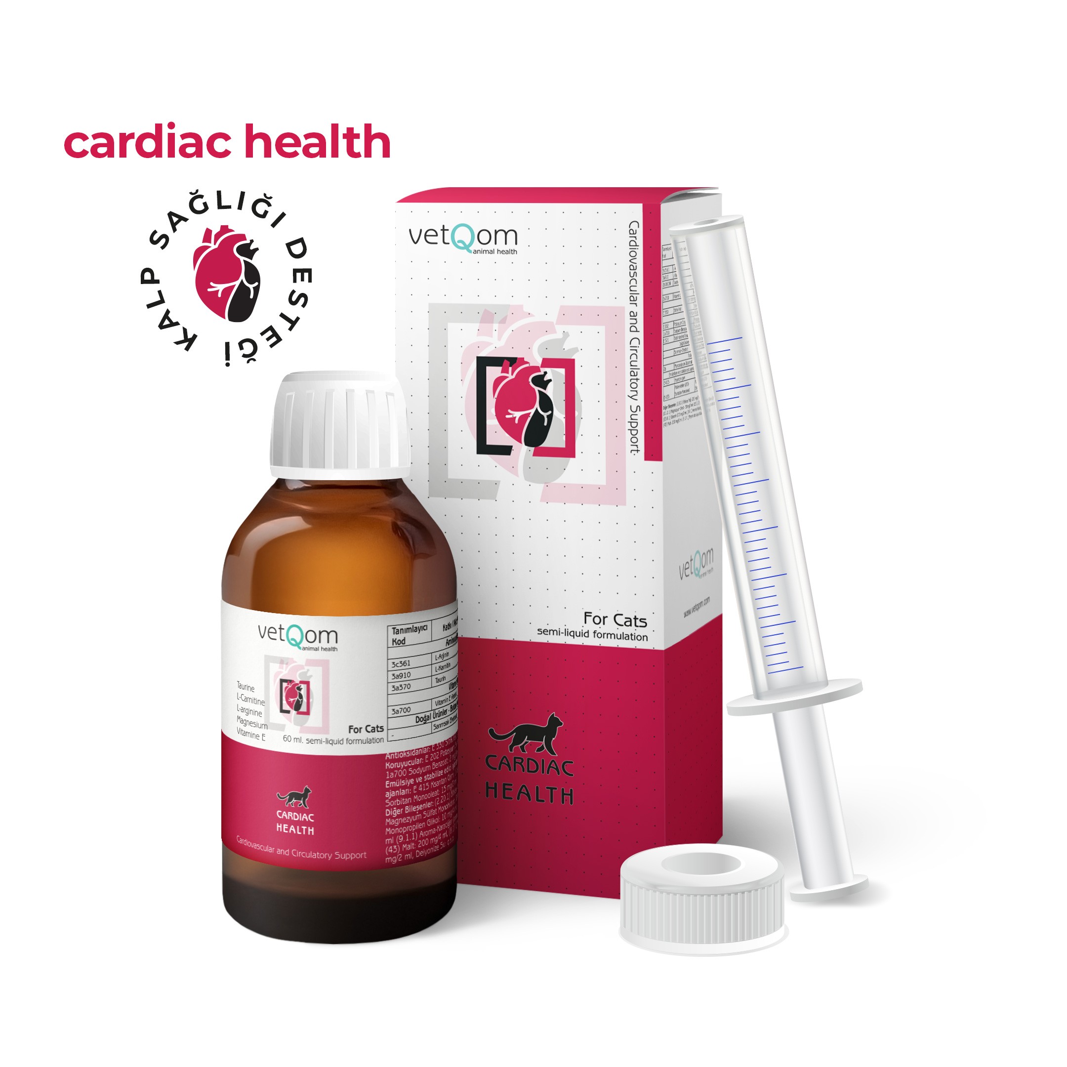 Kedi Cardiac Health – Kalp Sağlığı – Kilo Kontrolü – 60 ml.