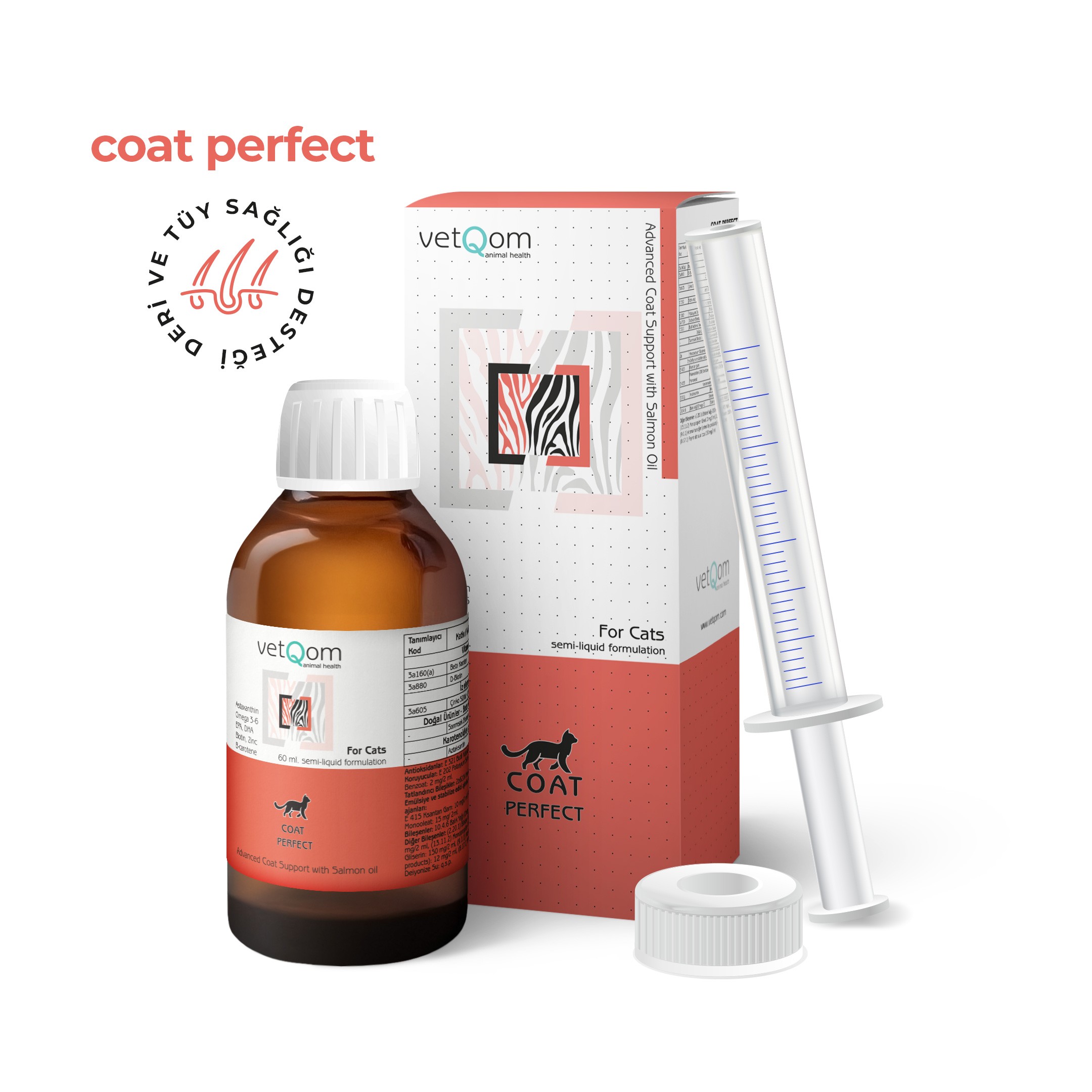 Kedi Coat Perfect – Deri ve Tüy Sağlığı – 60 ml.