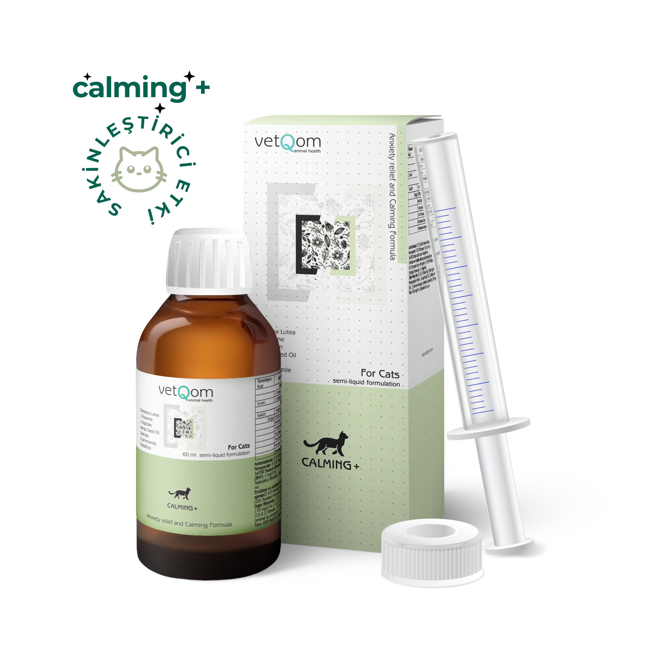 Kedi Calming+ Stres Yönetimi – Kaygı Kontrolü – 60 ml.