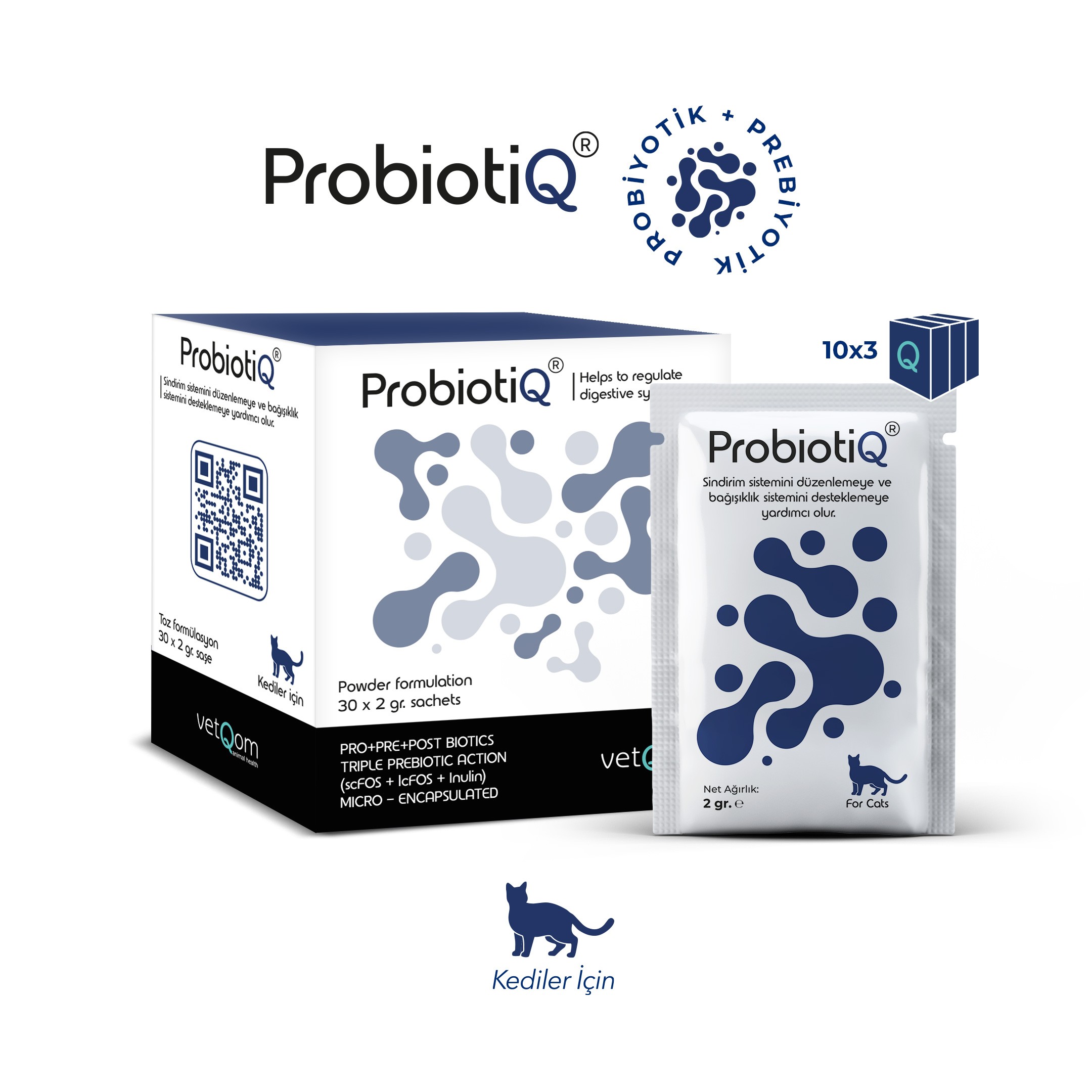 Cat ProbiotiQ – Probiotic + Prebiotic Complex – 10 sachets