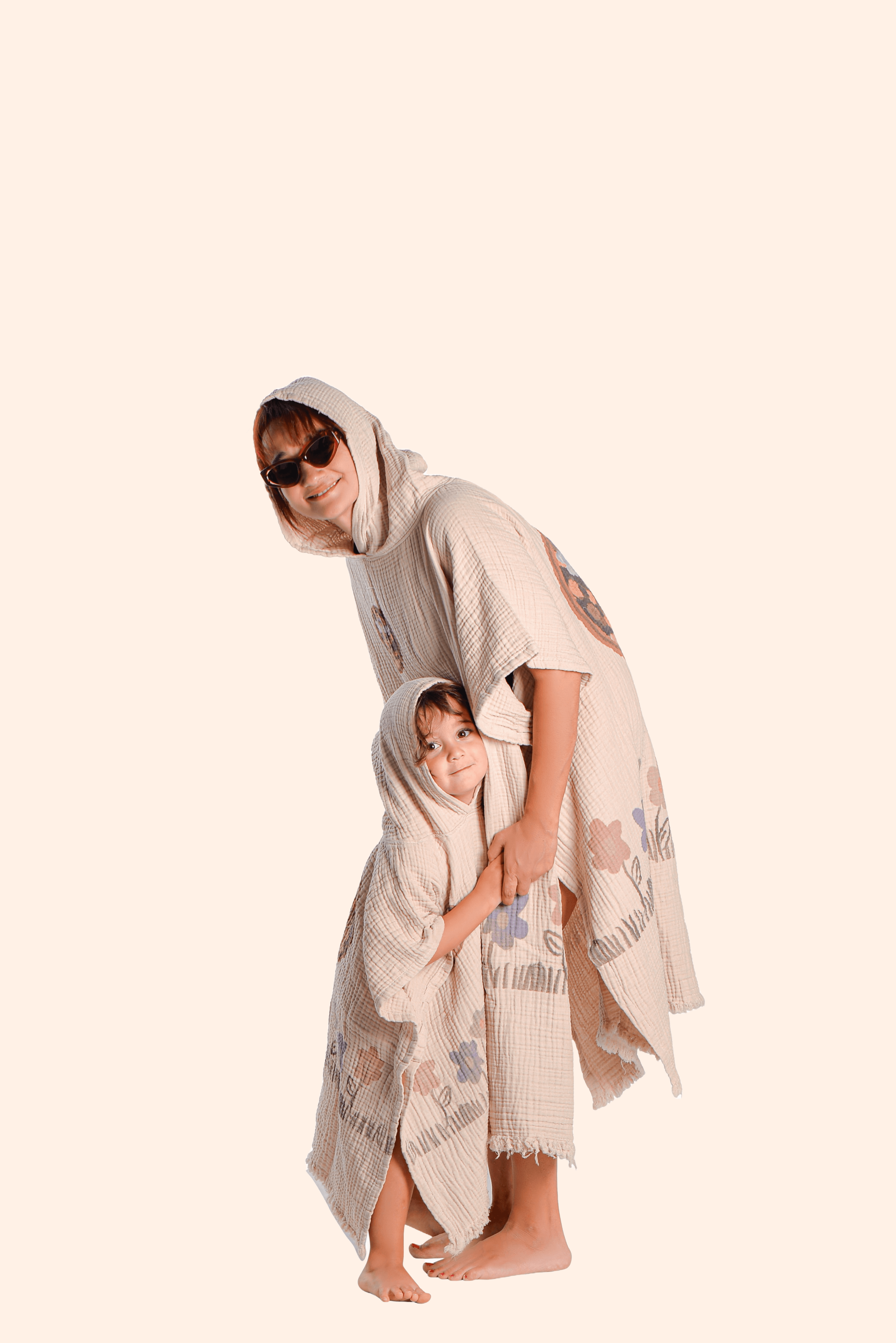 Anne Çocuk Takım Müslin Panço: Nature Knows Model