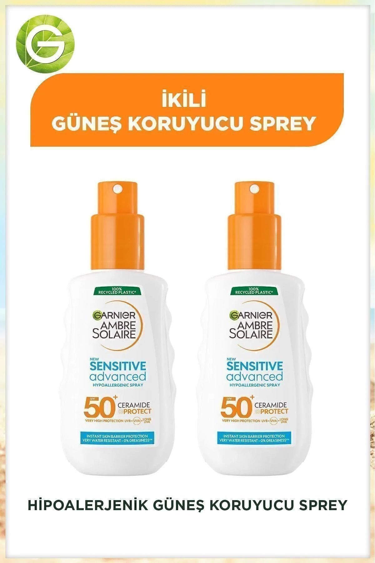 Ambre Solaire Sensitive Advanced Güneş Koruyucu Sprey Gkf50 150ml 2'li Güneş Kremi Seti