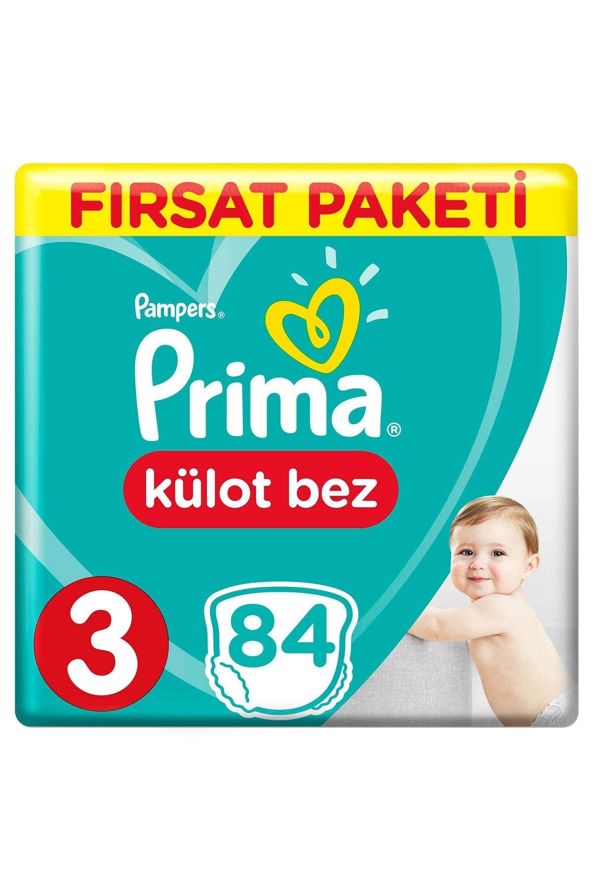 PRİMA KÜLOT BEBEK BEZİ 3 BEDEN 84 ADET MİDİ FIRSAT PAKETİ