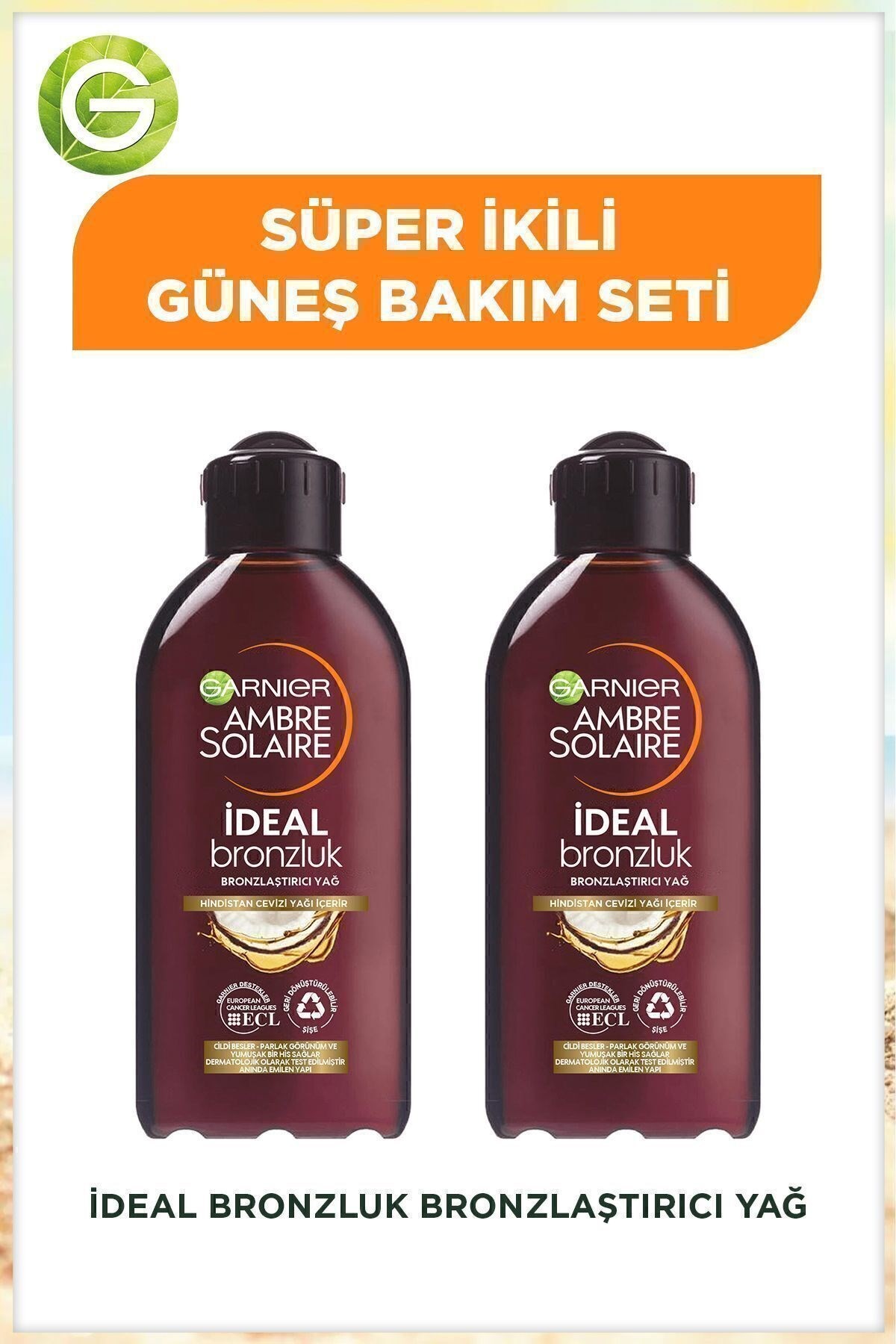 Ambre Solaire Yoğun Bronzlaştırıcı Yağ Gkf2 200ml 2'li Set