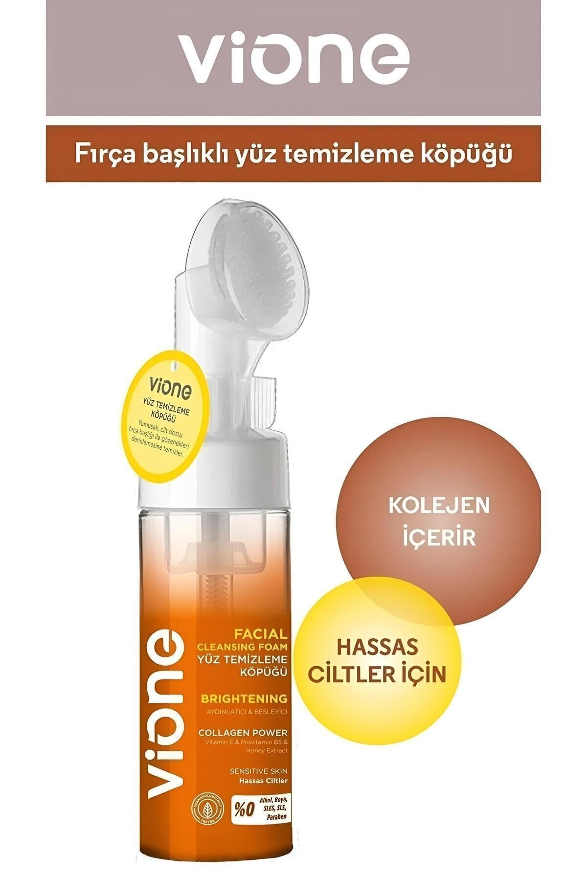 VİONE AYDINLATICI BESLEYİCİ ÖZEL FIRÇALI YÜZ TEMİZLEME KÖPÜĞÜ 150ML