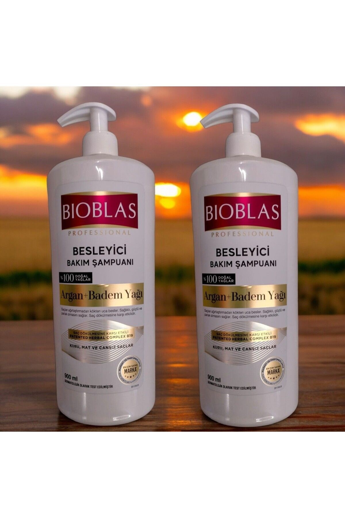 2 Adet Argan Badem Yağı 900 ml Professional Besleyici Bakım Şampuanı % 100 Doğal Yağlar