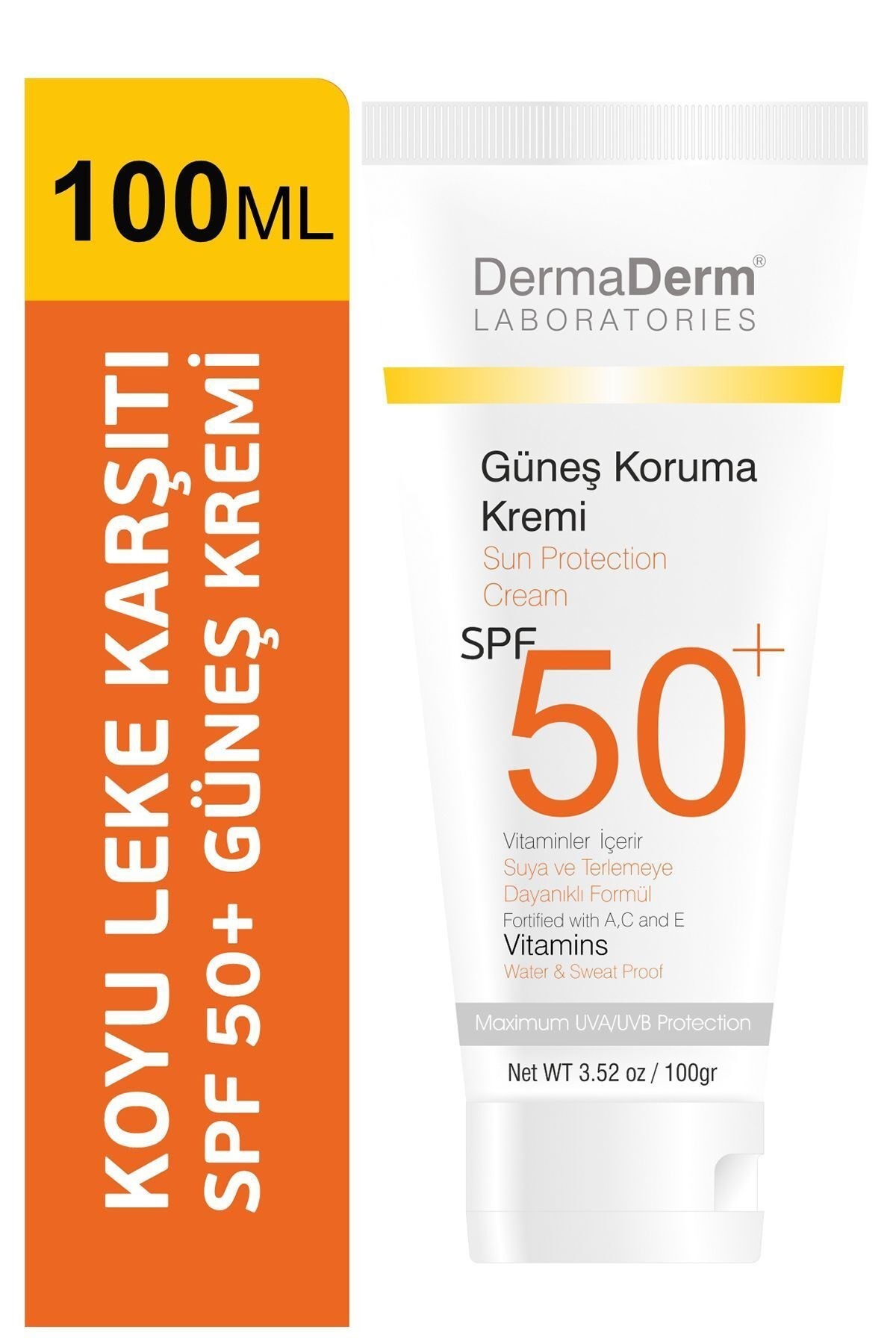 DERMADERM BİTKİSEL GÜNEŞ KREMİ SPF 50 FAKTÖR 100 GR