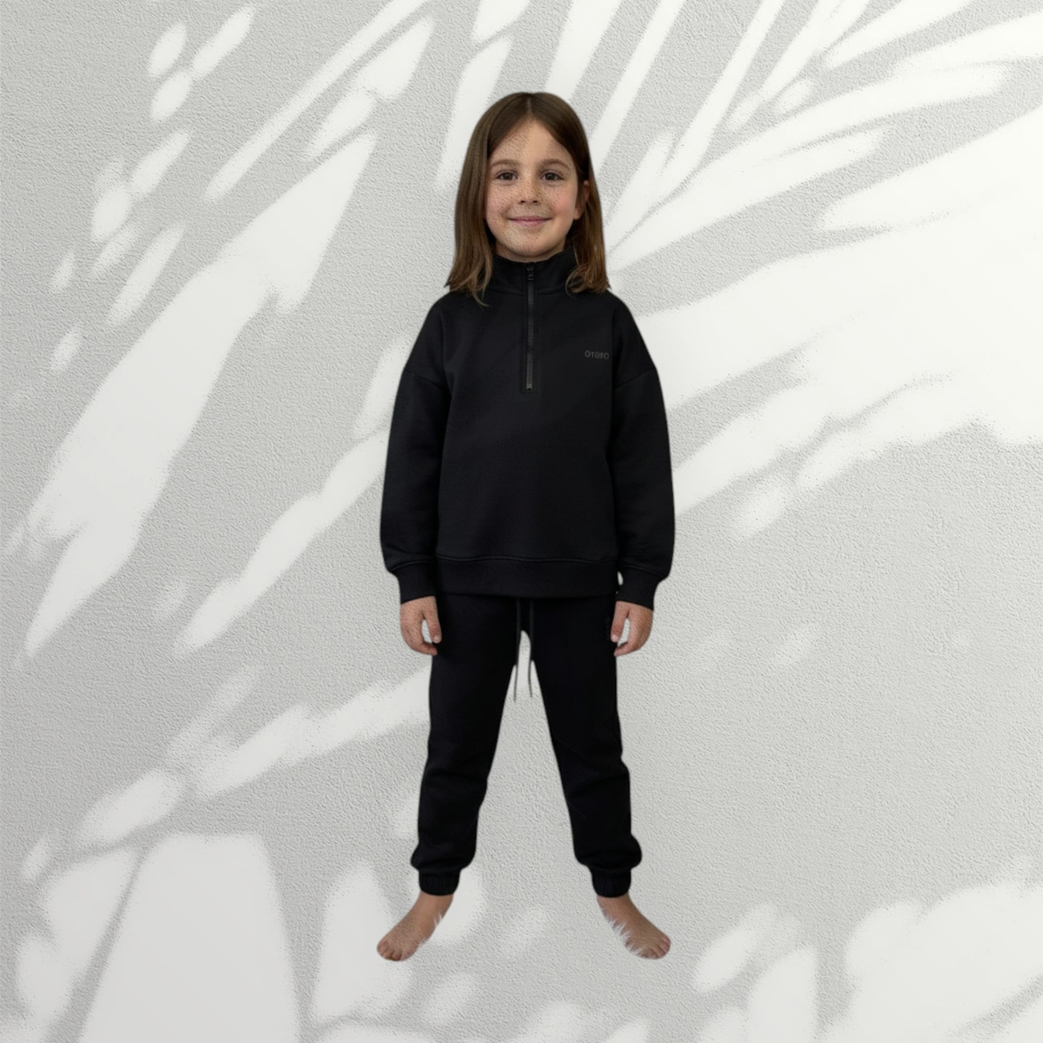 OYSHO MODAL KUMAŞ DİKYAKA FERMUAR UNISEX TAKIM SİYAH