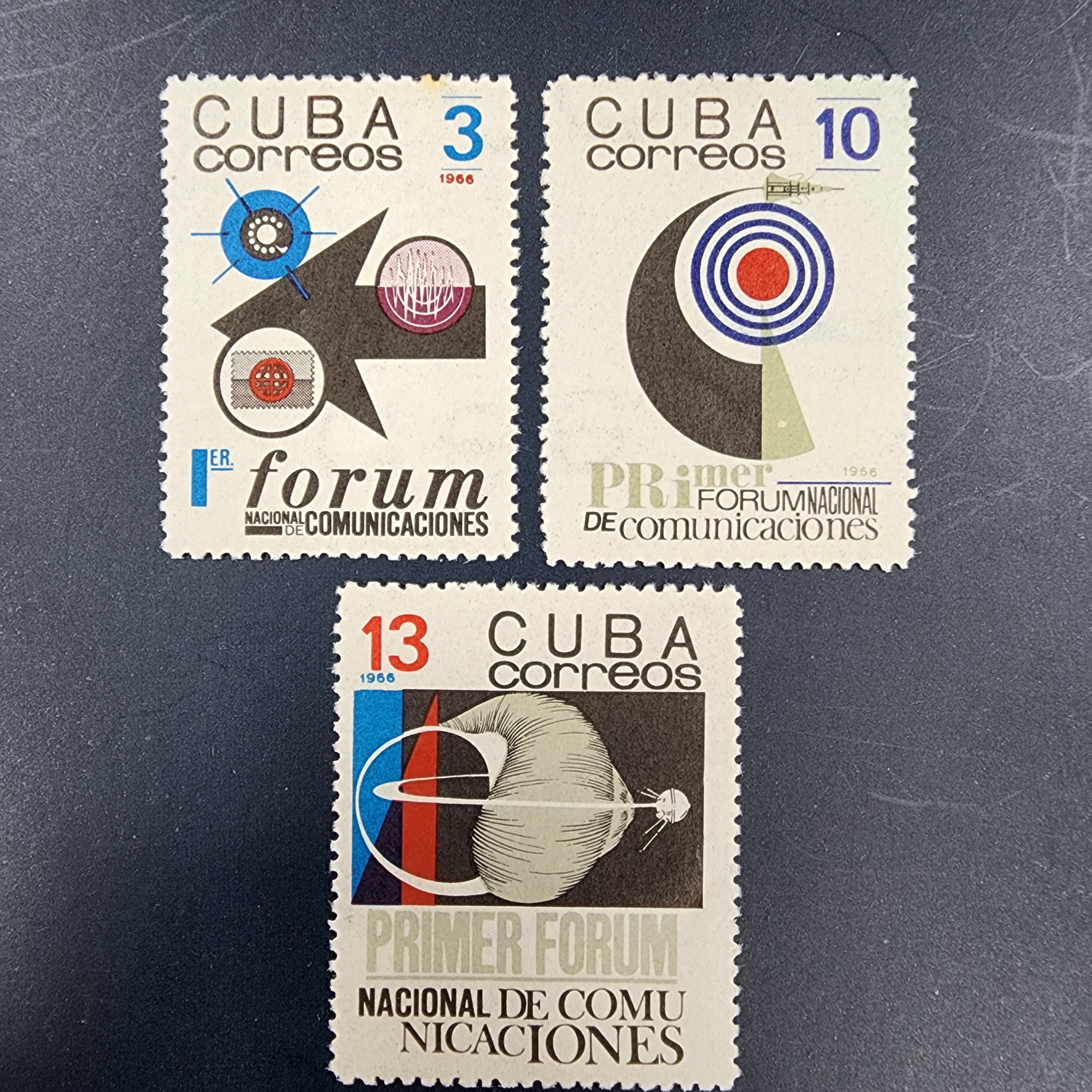 Küba, 1966, 1. Ulusal Telekomünikasyon Forumu [Mi.Nr:CU 1246-1248]