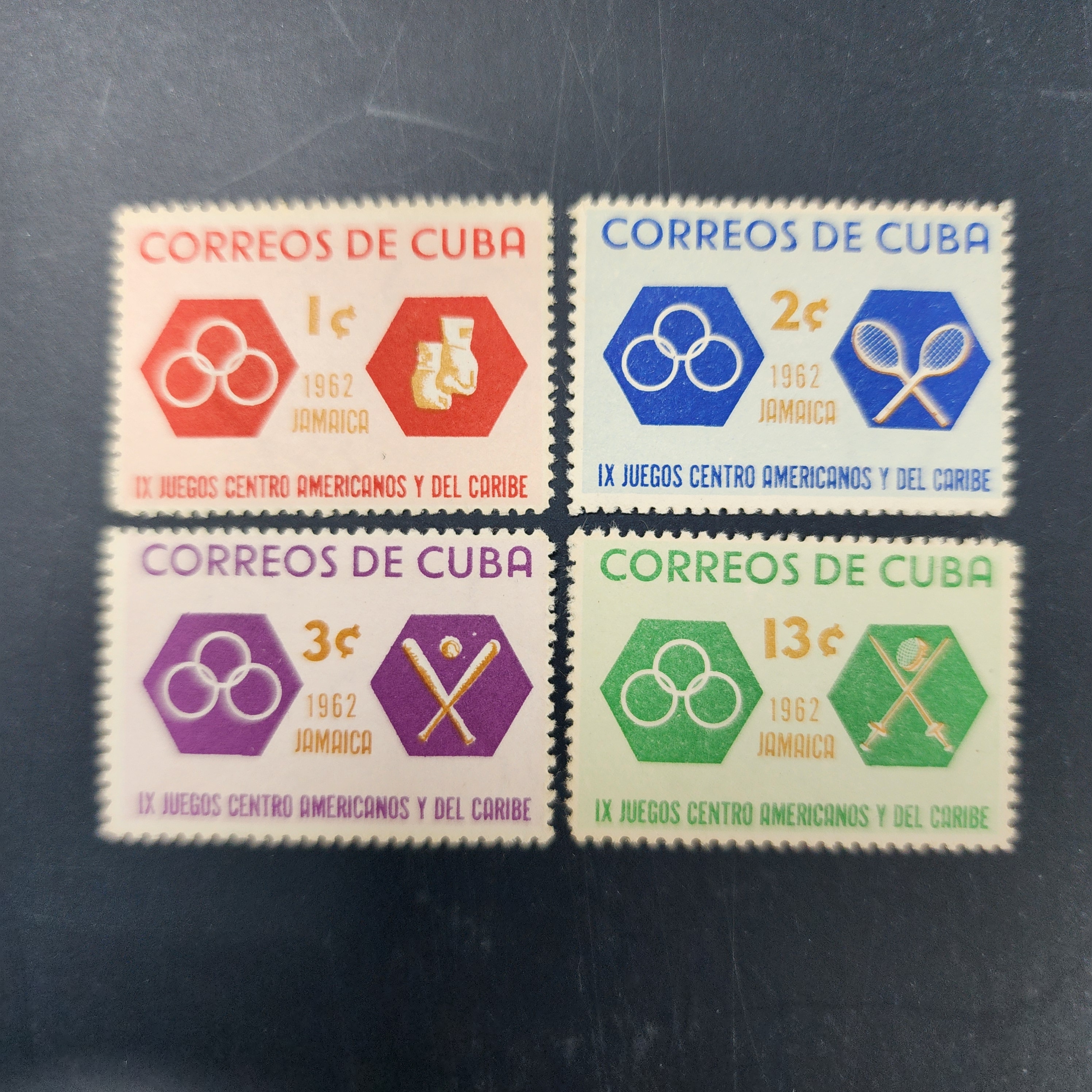 Küba, 1962, 9. Orta Amerika ve Karayip Oyunları [Mi.Nr:CU 807/810]