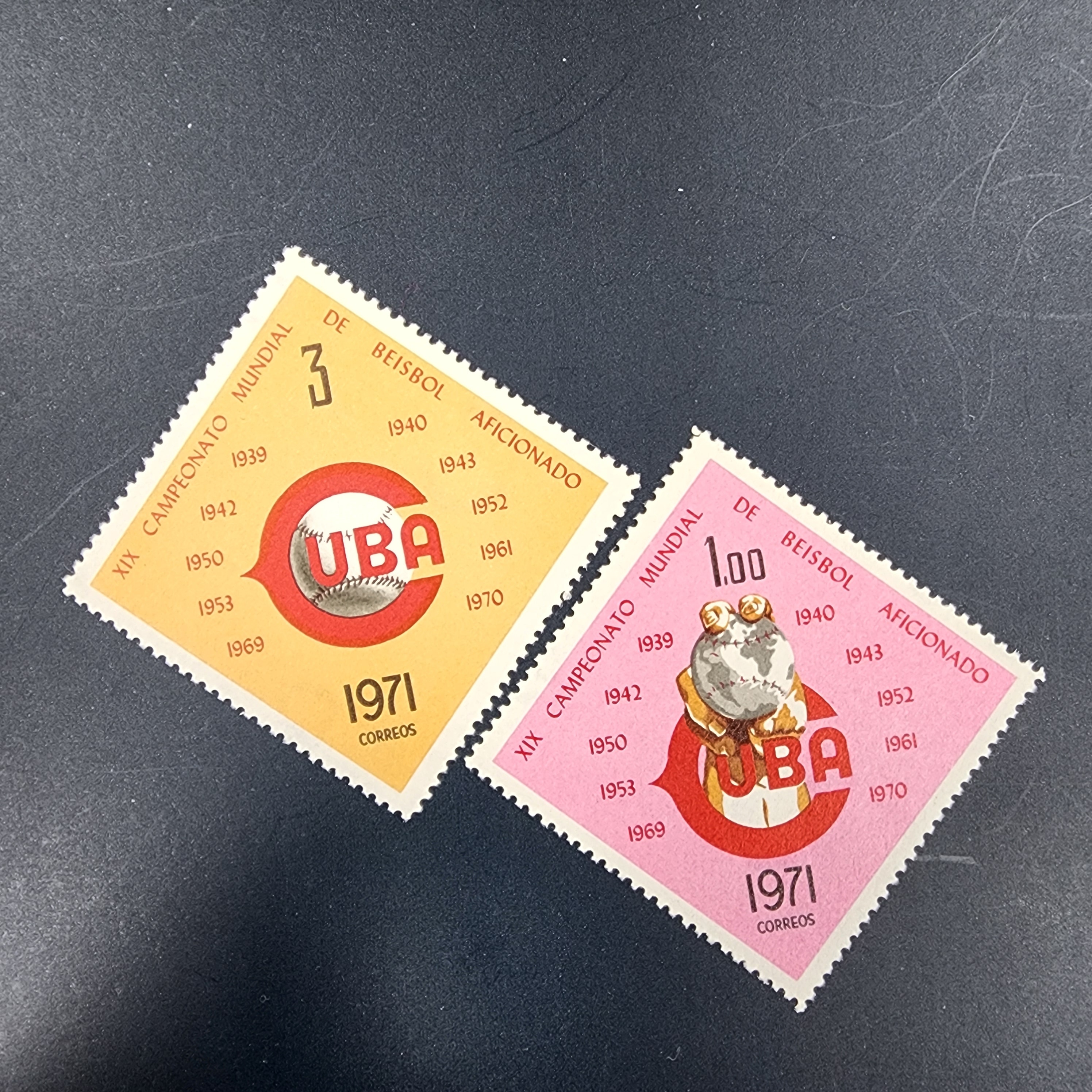 Küba, 1971, Dünya Amatör Beyzbol Şampiyonası [Mi.Nr:CU 1728-1729]
