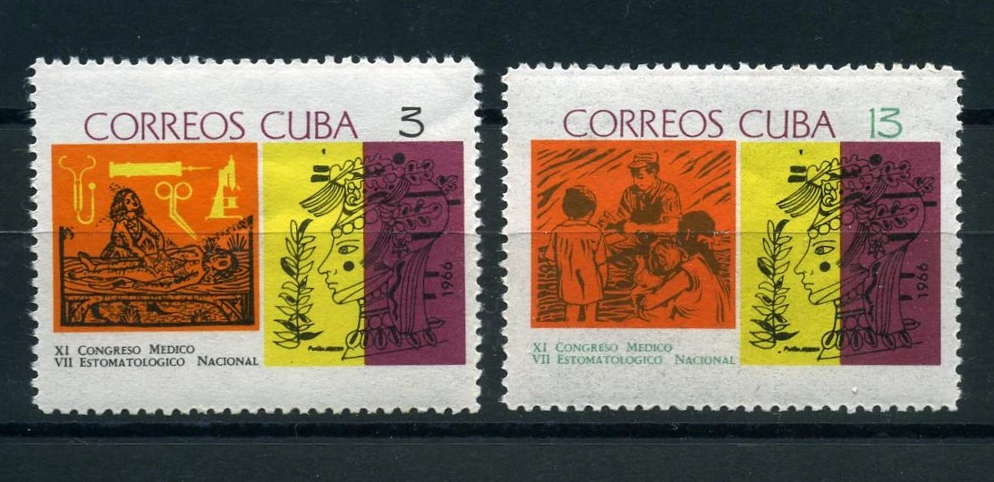 Küba, 1966, Tıp ve Mide Kongreleri, Havana [Mi.Nr:CU 1140-1141]