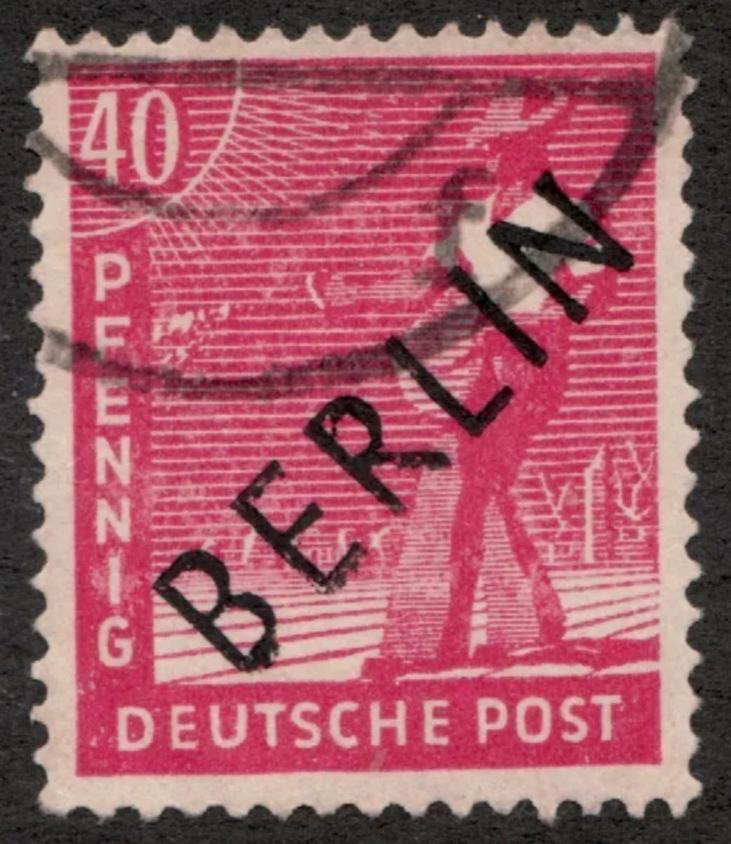 Berlin, 1948 - "Müttefik İşgal Bölgesi" pulları üzerine siyah sürşarj, Damgalı, 40Pfg