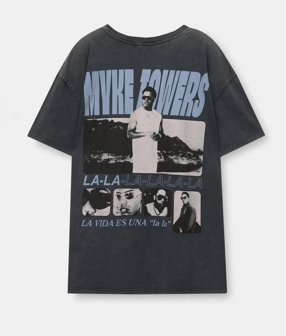 Myke Towers Yıkamalı Tshirt